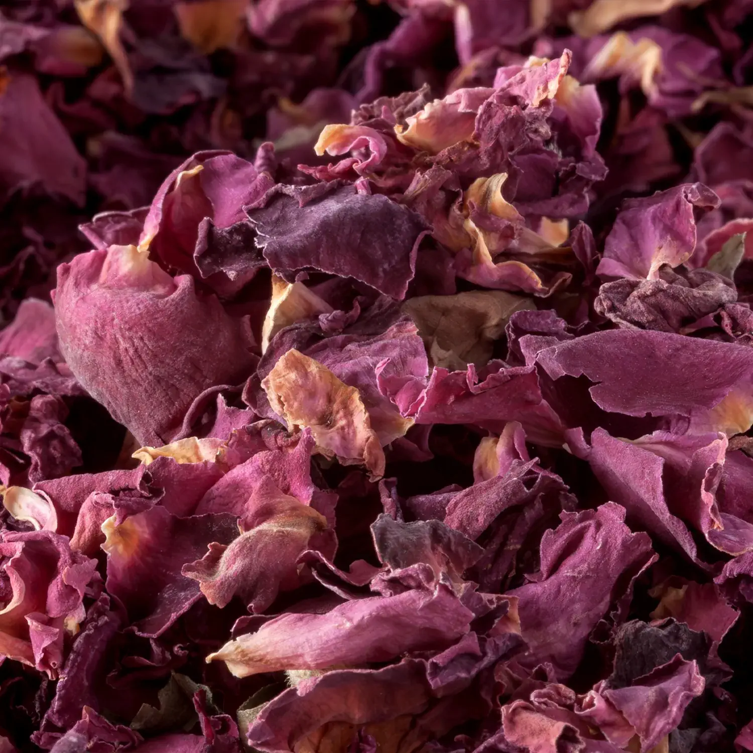 Detailansicht von grob geschnittenen Rosenblüten