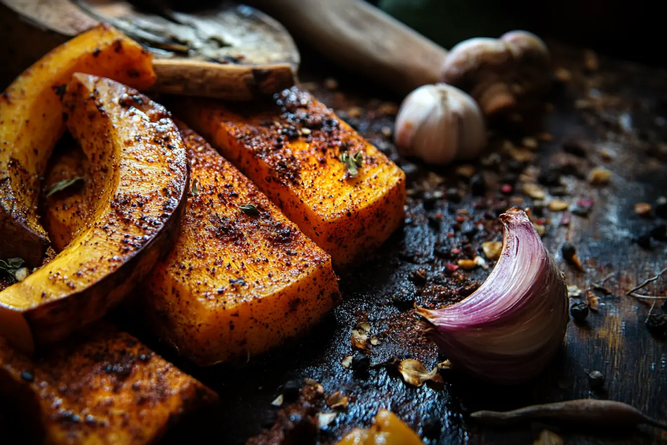 Grill-Rub mit Kürbis und Knoblauch zum Marinieren