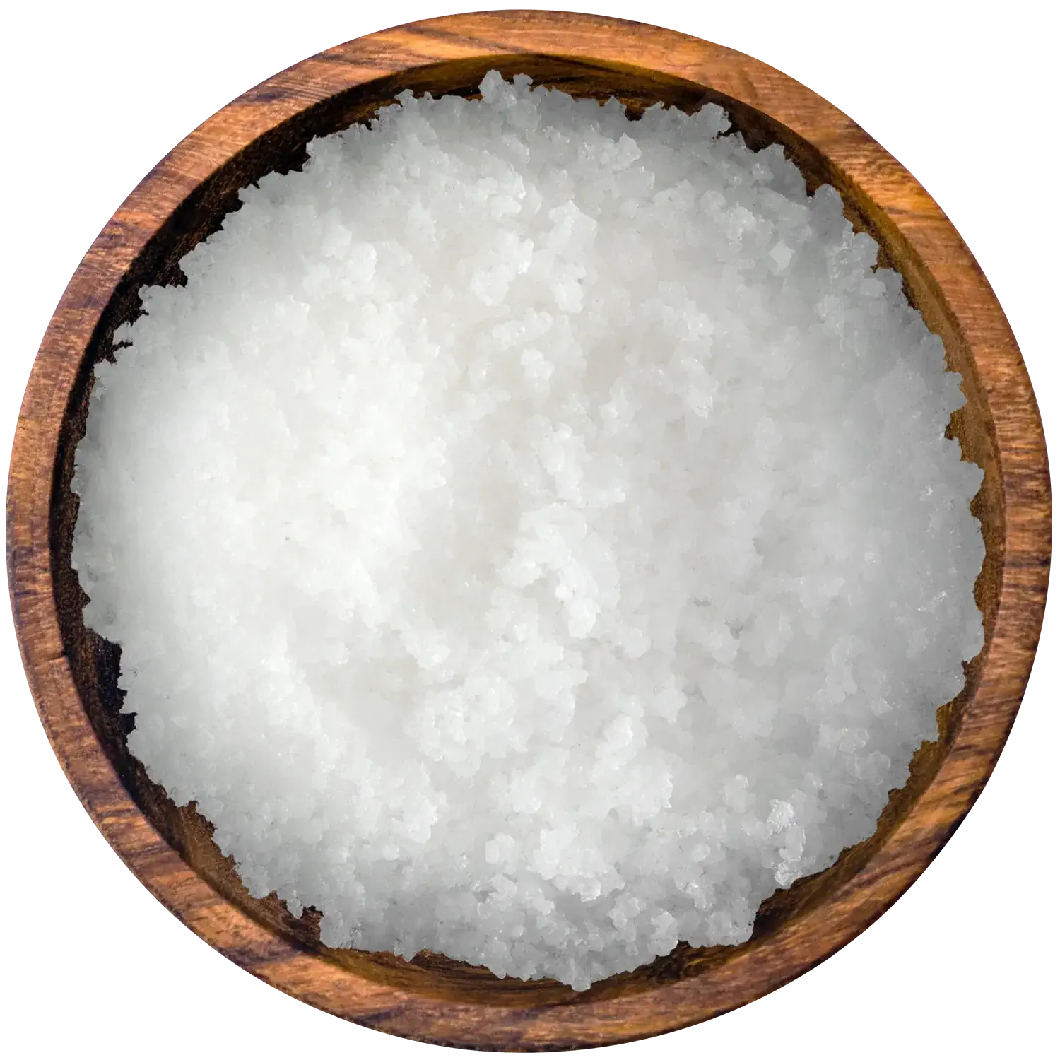 Fleur de Sel, im Glas Vorderansicht eines Glases mit Fleur de Sel