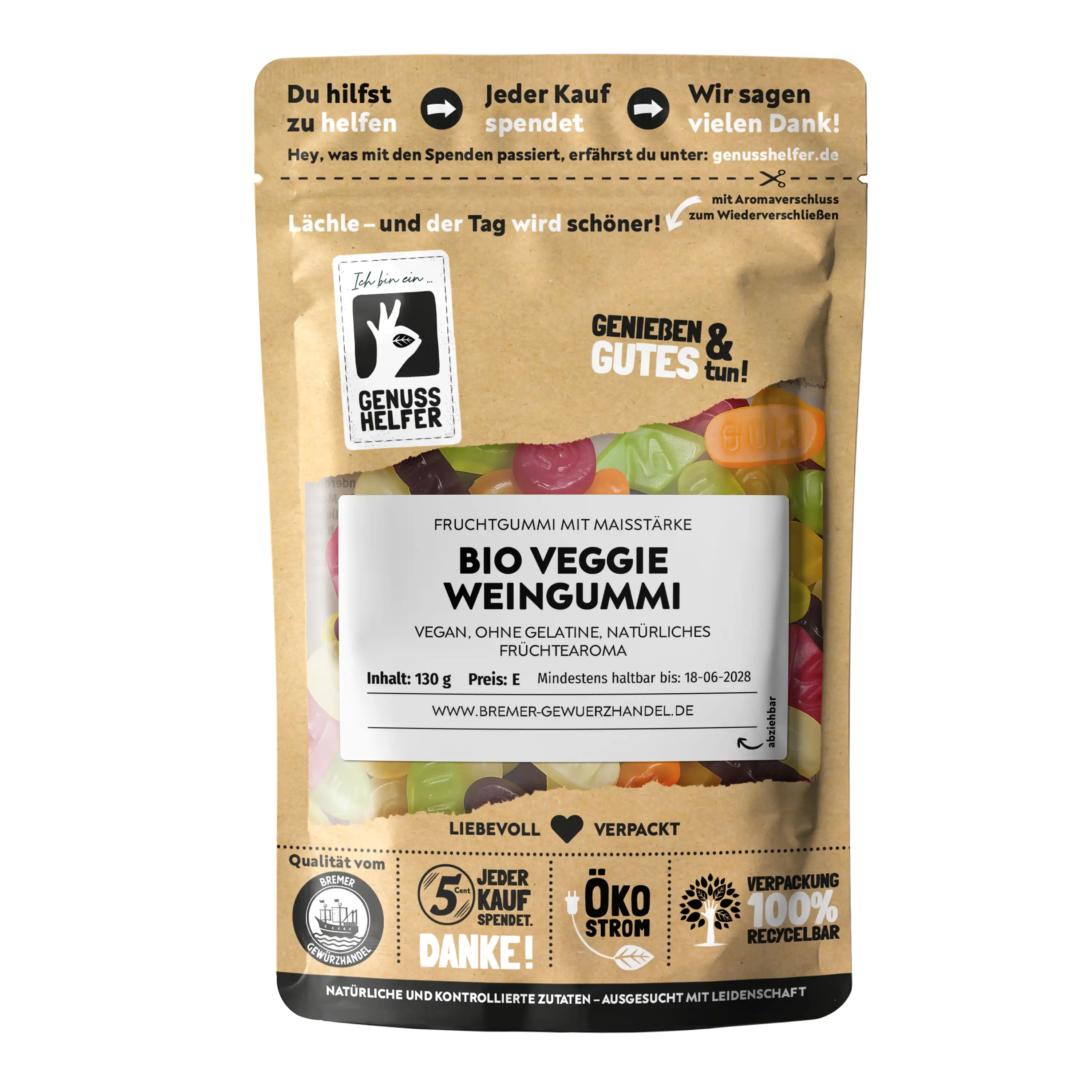 Veggie Weingummi BIO, Fruchtgummi vegan