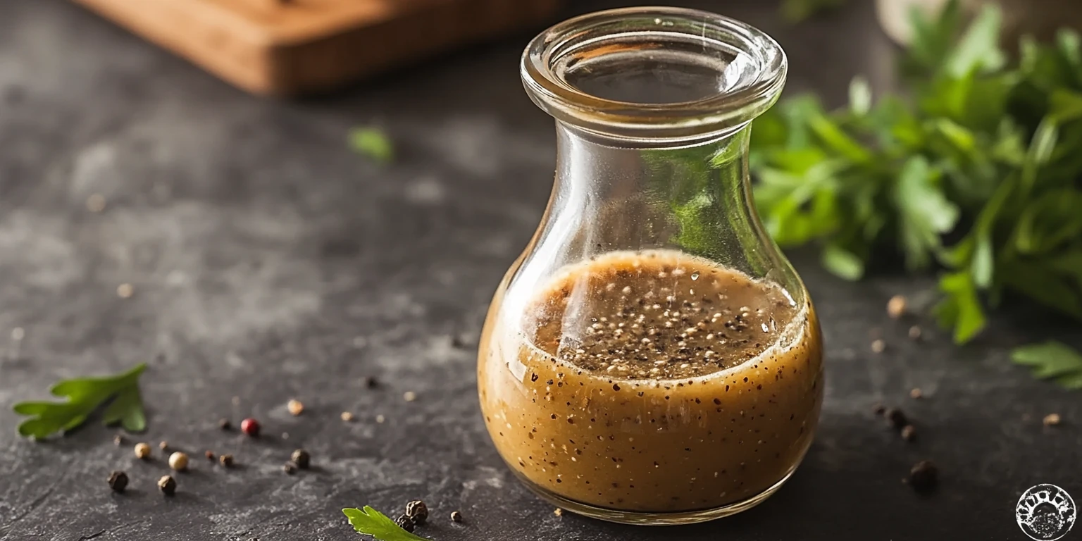 Vinaigrette mit schwarzem Pfeffer gewürzt