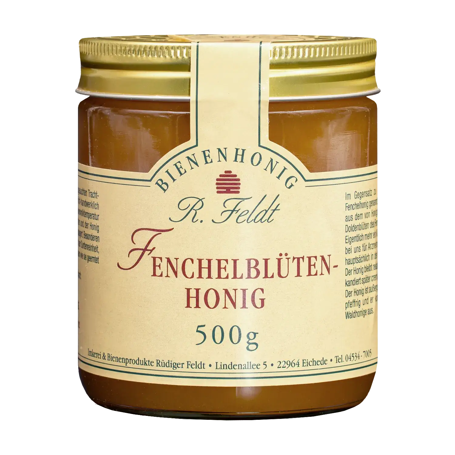 Fenchelblütenhonig Fenchelblüten-Honig im Glas
