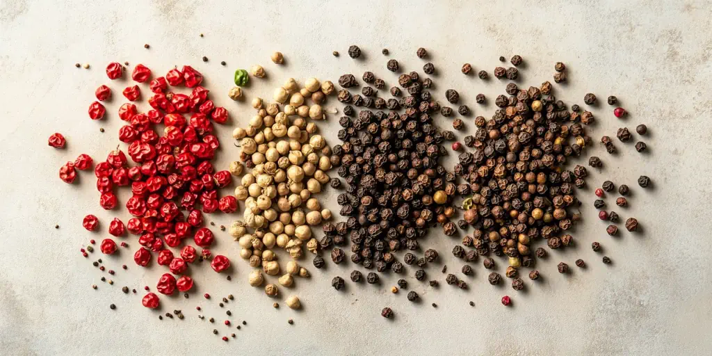 Kachelansicht verschiedener Pfeffersorten