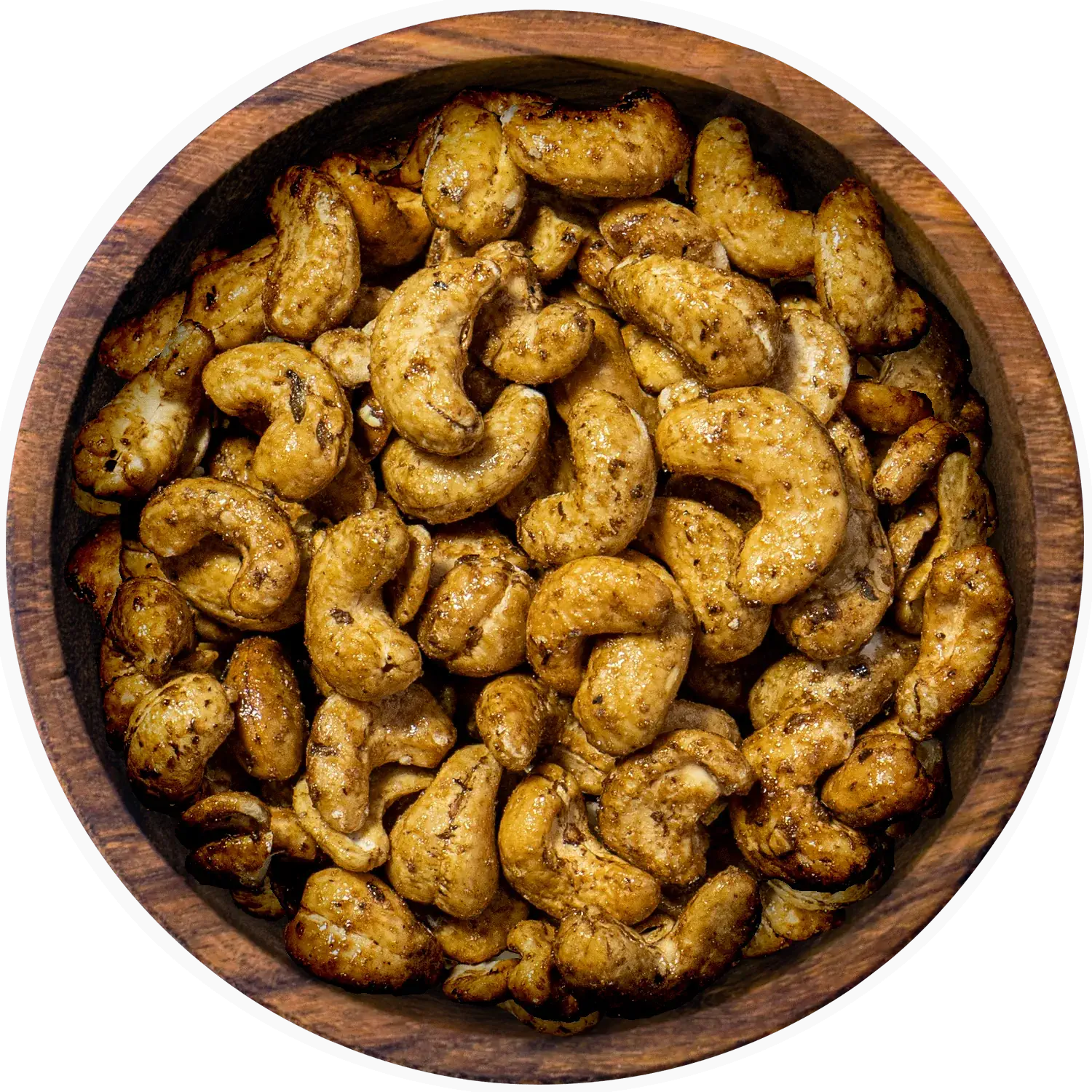 Cashews Trüffel, geröstet & gewürzt Vorderansicht eines Beutels mit Cashewkernen „Trüffel Spicy Roasted“