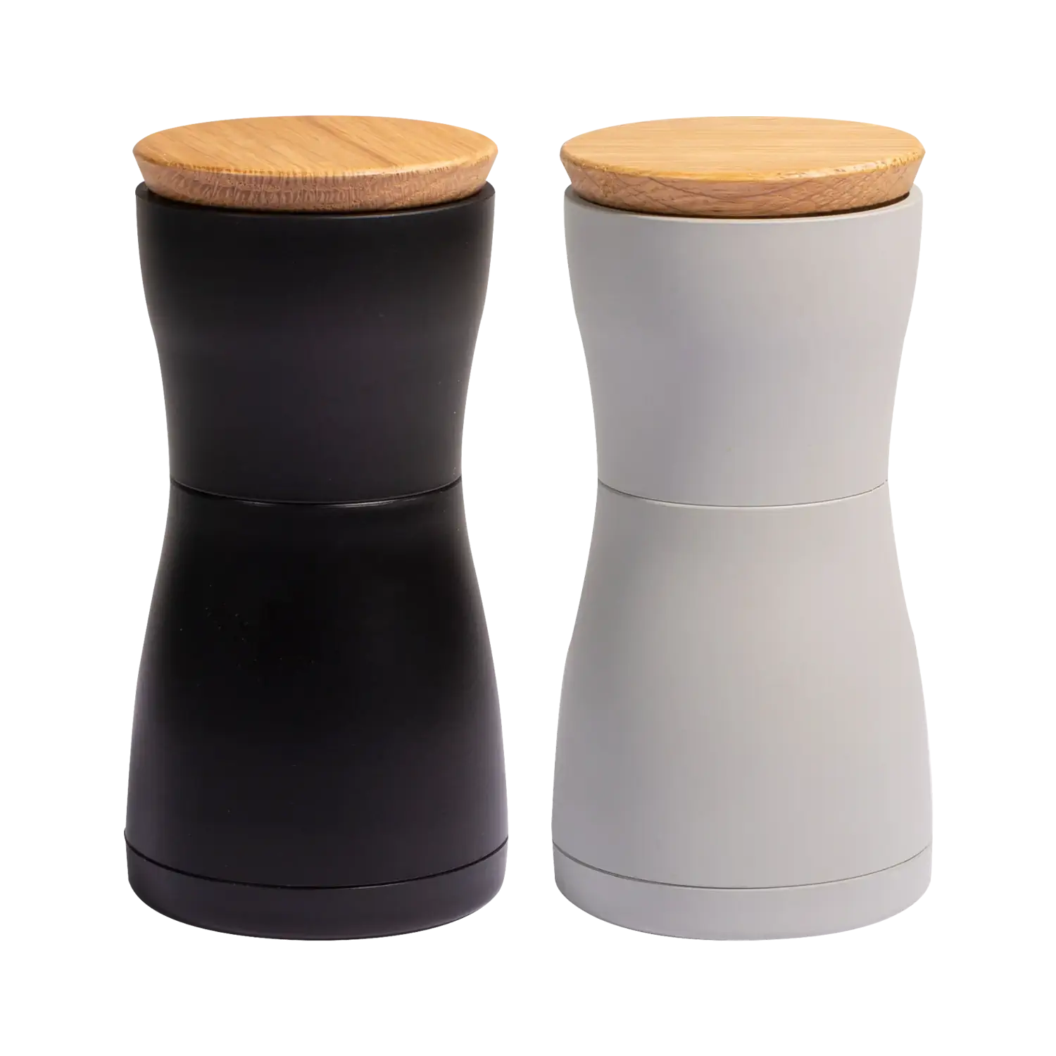 AdHoc Pfeffer- & Salzmühlen-Set Twin, 13,3 cm, schwarz und grau Salz- und Pfeffermühle Twin-Set 133x62 mm