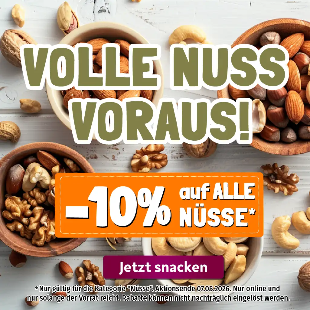 Volle Nuss voraus Nüsse Newsletter Mobile Header 