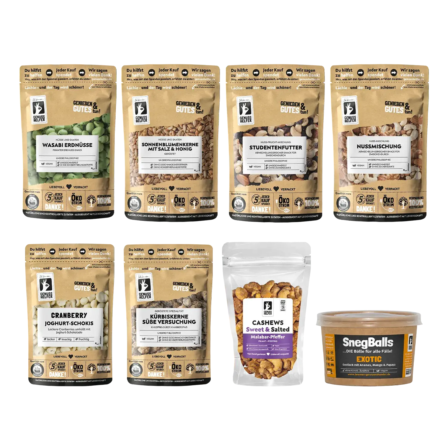 Genuss-Set - Couch-Potato, 8 Tlg. Zusammenstellung der Artikel des Genusssets „Couch Potato Box“