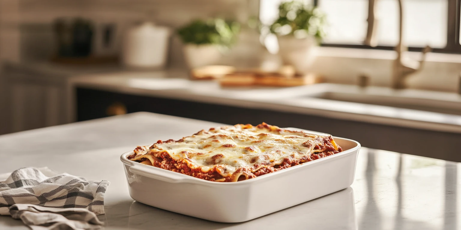 Lasagne mit gemahlenem Spaghetti-Gewürz aromatisch verfeinert