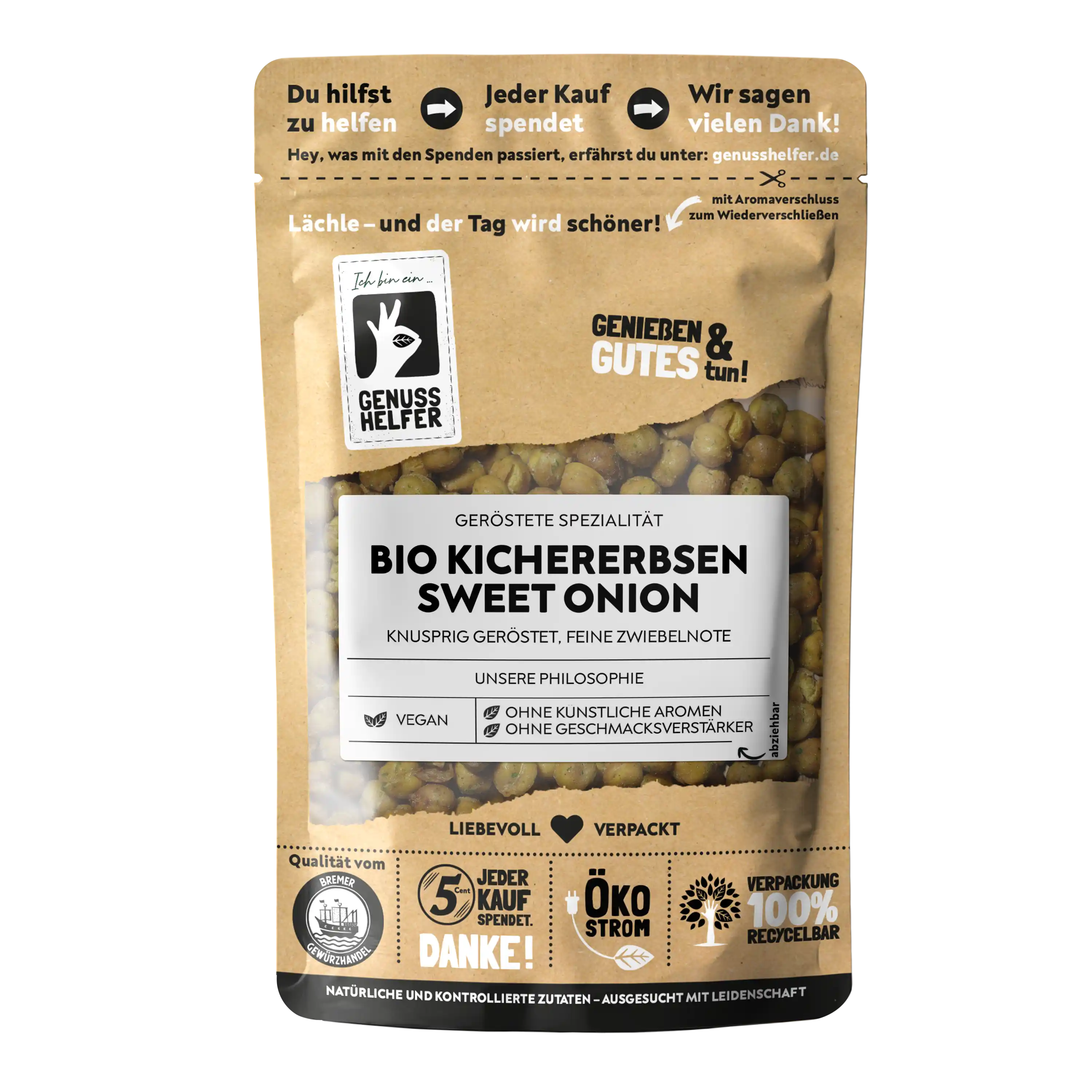 BIO Kichererbsen geröstet, Sweet Onion