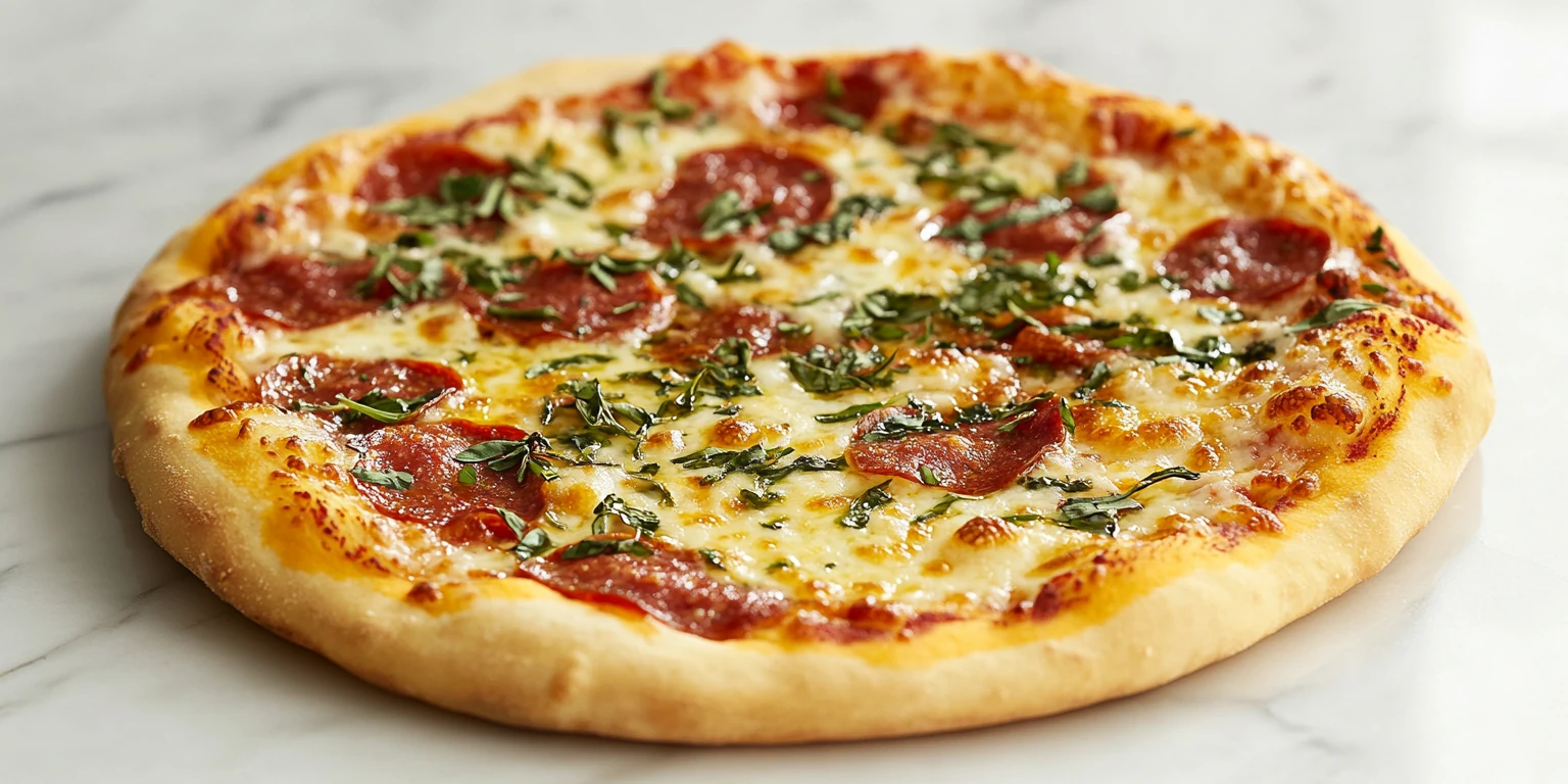 Gerebelter Oregano auf frisch gebackener Pizza verteilt