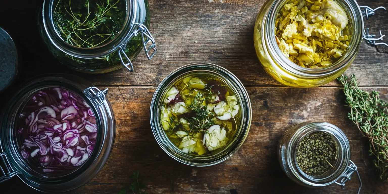 Rotkohl mit Kohl und Thymian fermentiert