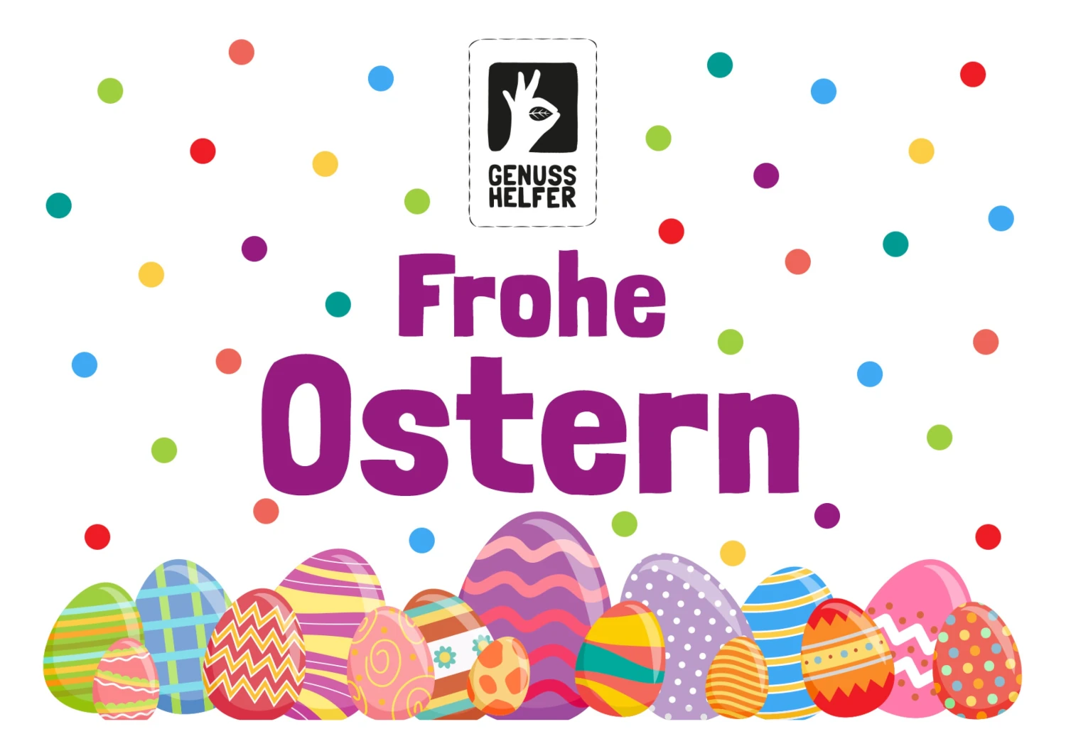 Gutschein zum Ausdrucken mit der Aufschrift „Frohe Ostern“