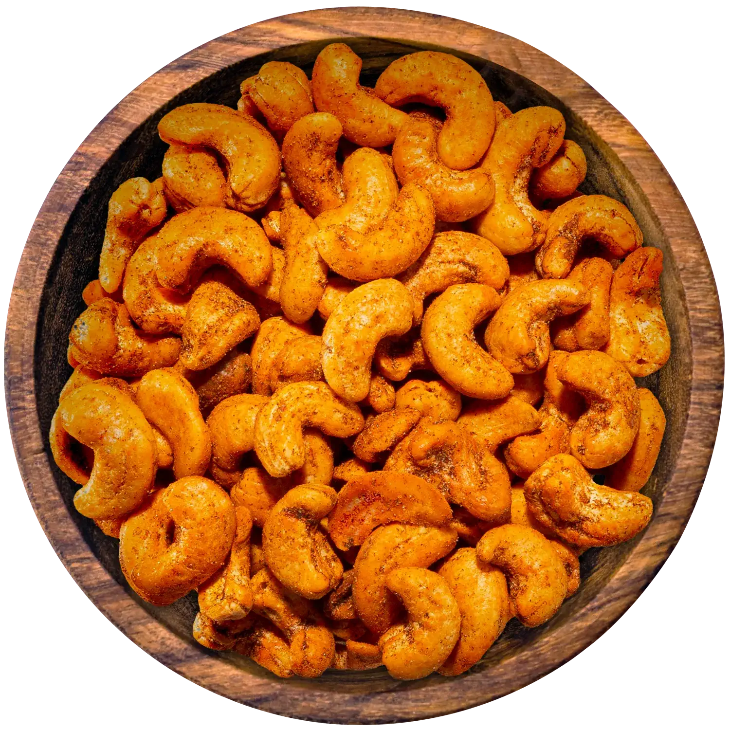 Cashews Chipotle Chili, geröstet & gewürzt Vorderansicht eines Beutels mit Chipotle-Chili-Cashews