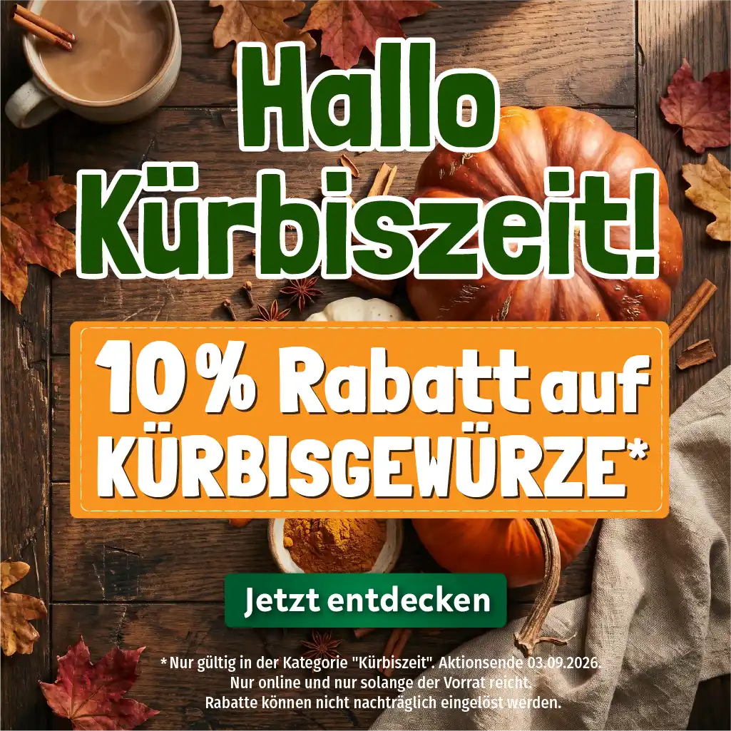 Kürbis Kürbiszeit 10% Rabatt Headerbanner mobile