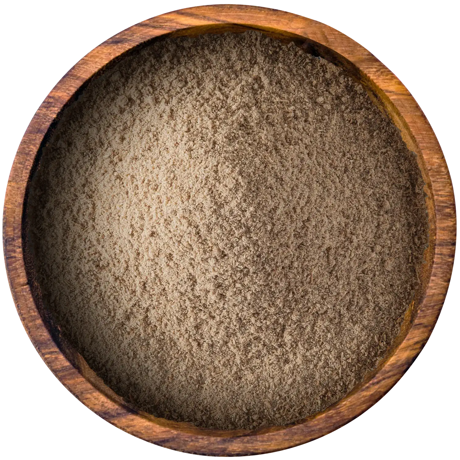 Gemahlener Kardamom in einer Holzschale