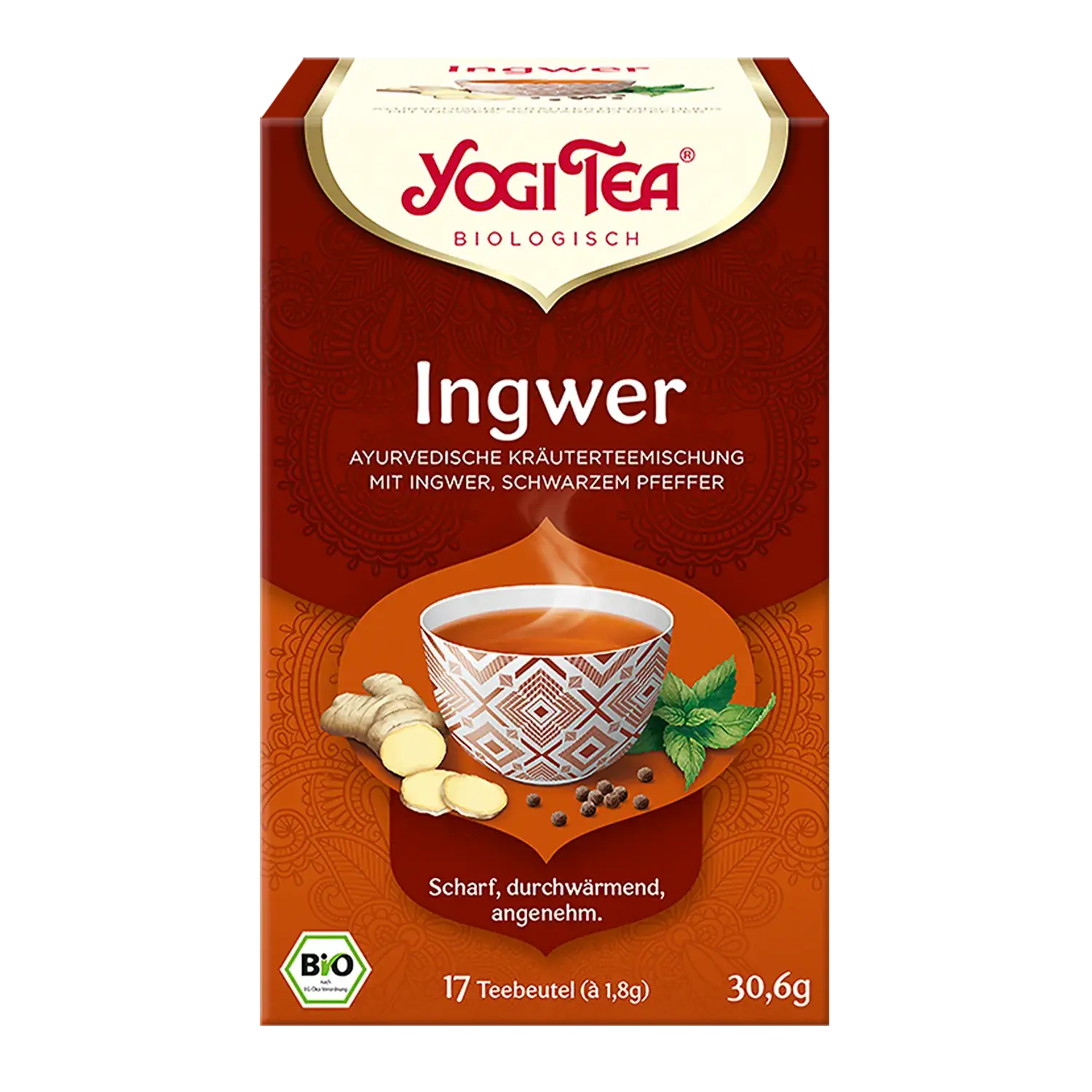 YOGI TEA® Ingwer mit schwarzem Pfeffer, BIO Packung „Ingwer Schwarzer Pfeffer“ von Yogi-Tea mit Teebeuteln