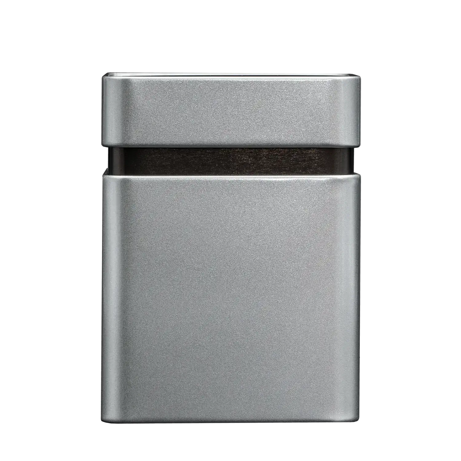 Zweite Detailansicht der Vorratsdose mit Aromaverschluss, eckig, silbermatt