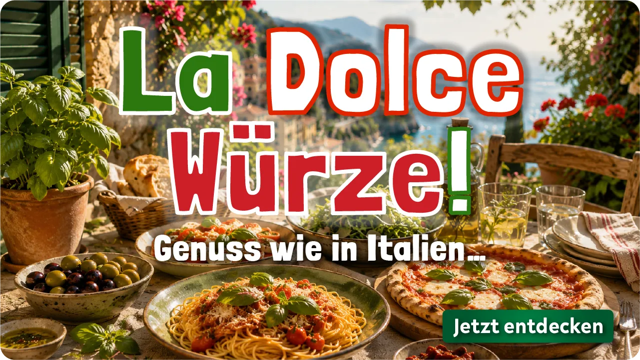 Newsletter Länderküche Italien La dolce Würze Aktionsbox