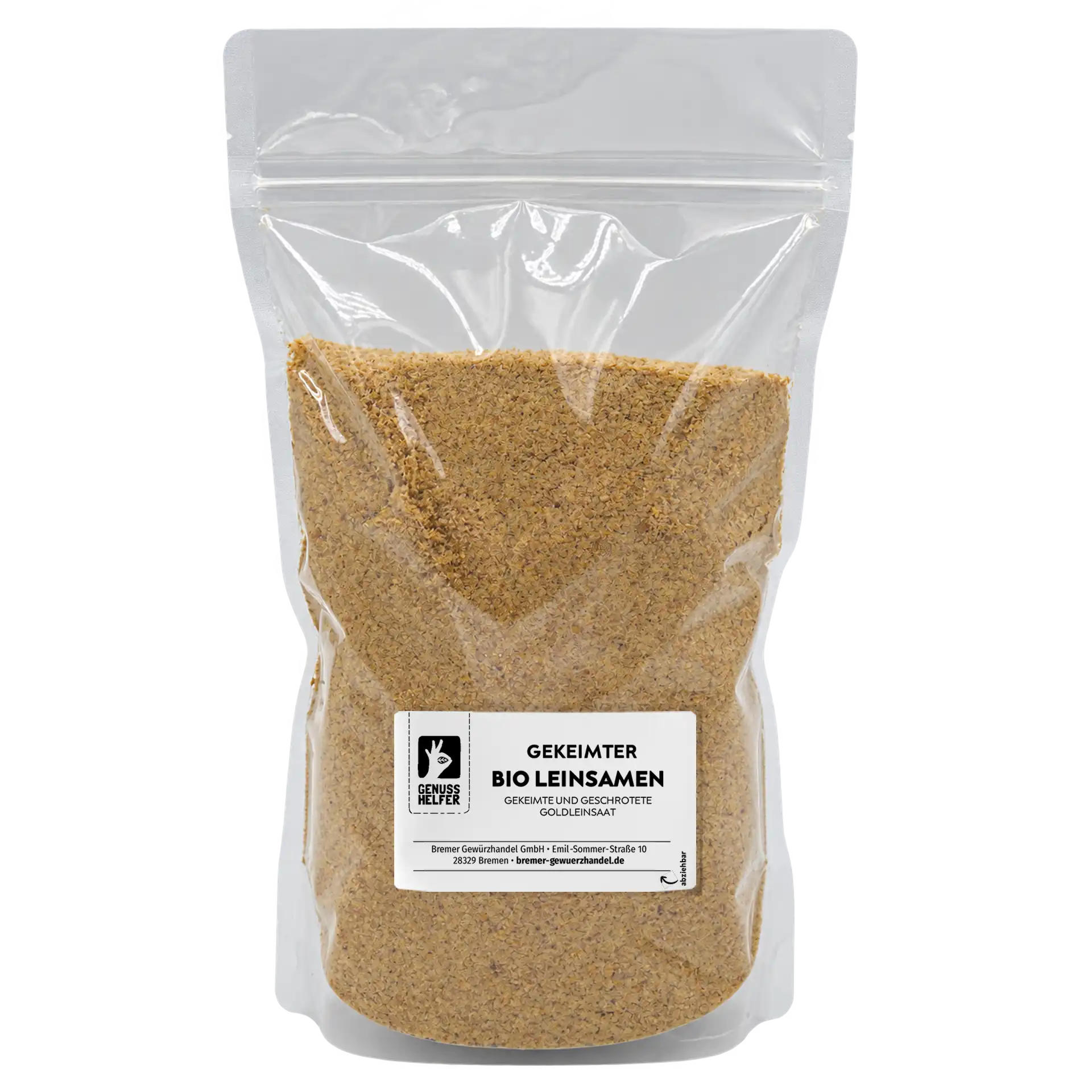 Leinsamen, gekeimte Goldleinsaat, geschrotet, BIO