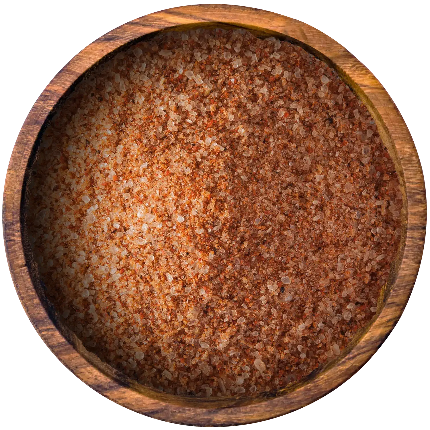 Pommes-Gewürzsalz in einer Holzschale