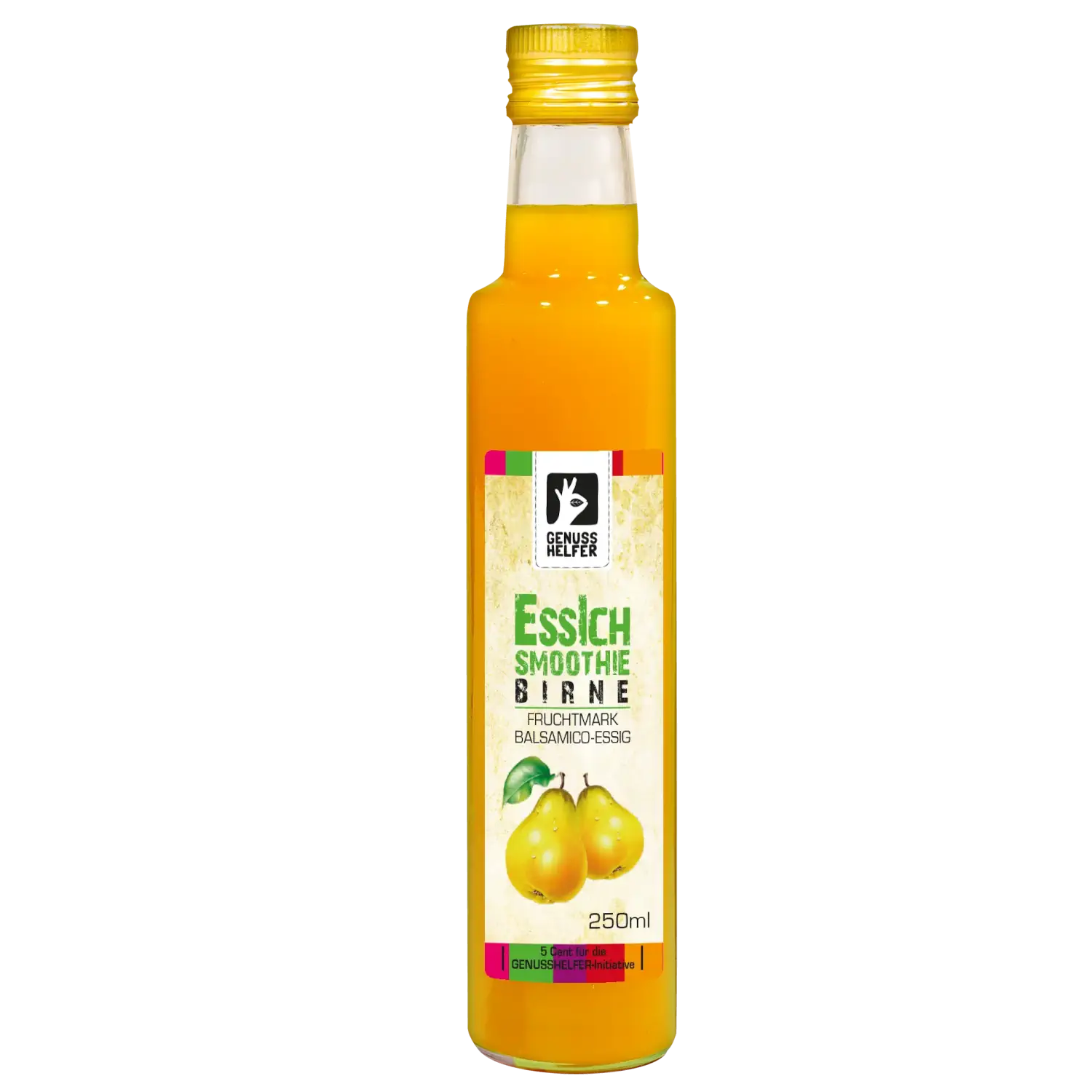 Balsamico Fruchtmark Essig Birne, EssIch Birnen-Balsamico mit Fruchtmark in einer Flasche