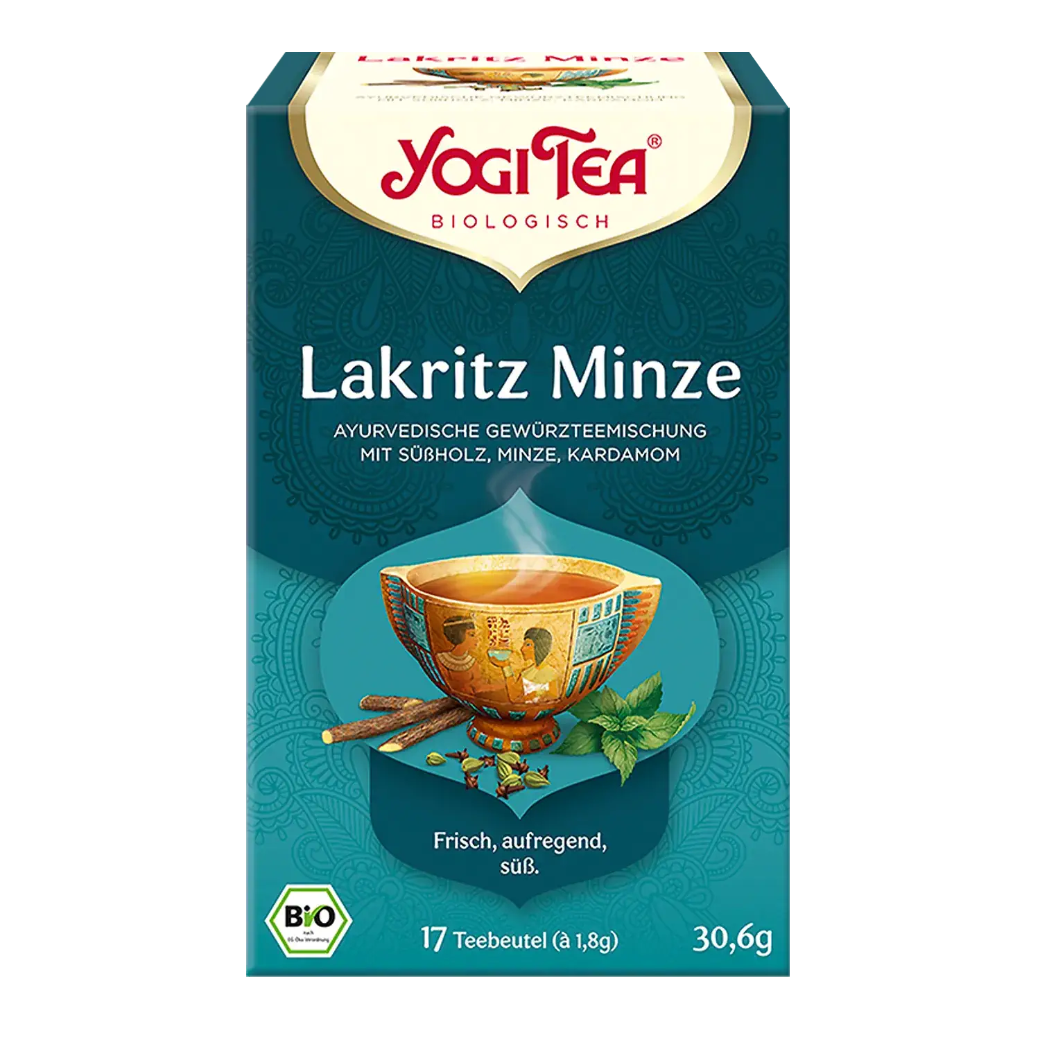 YOGI TEA® Lakritz Minze, BIO Yogi Tea „Lakritze Minze“ in einer Pappschachtel mit Teebeuteln