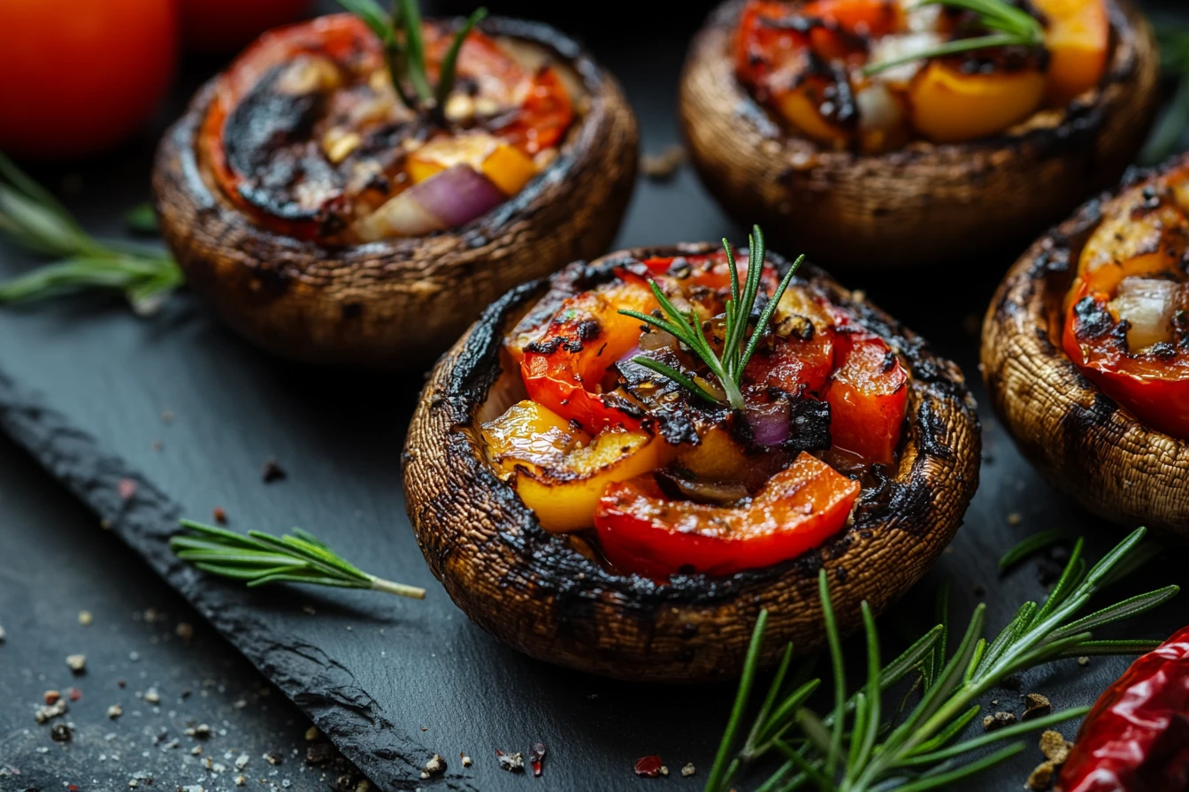 Gefüllte Champignons grillen Gefüllte Champignons grillen