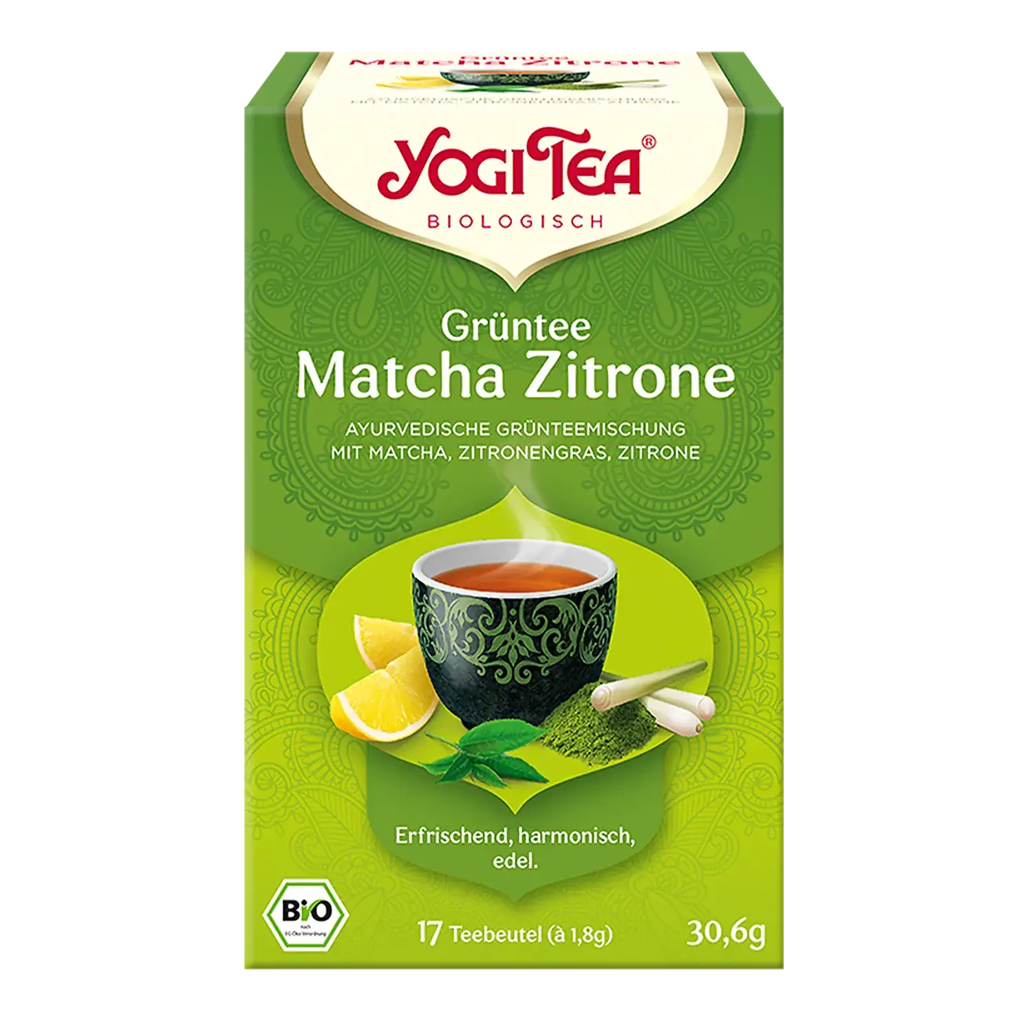 YOGI TEA® Matcha Zitrone, Grüntee, BIO Packung „Matcha Zitrone“ von Yogi-Tea mit Teebeuteln