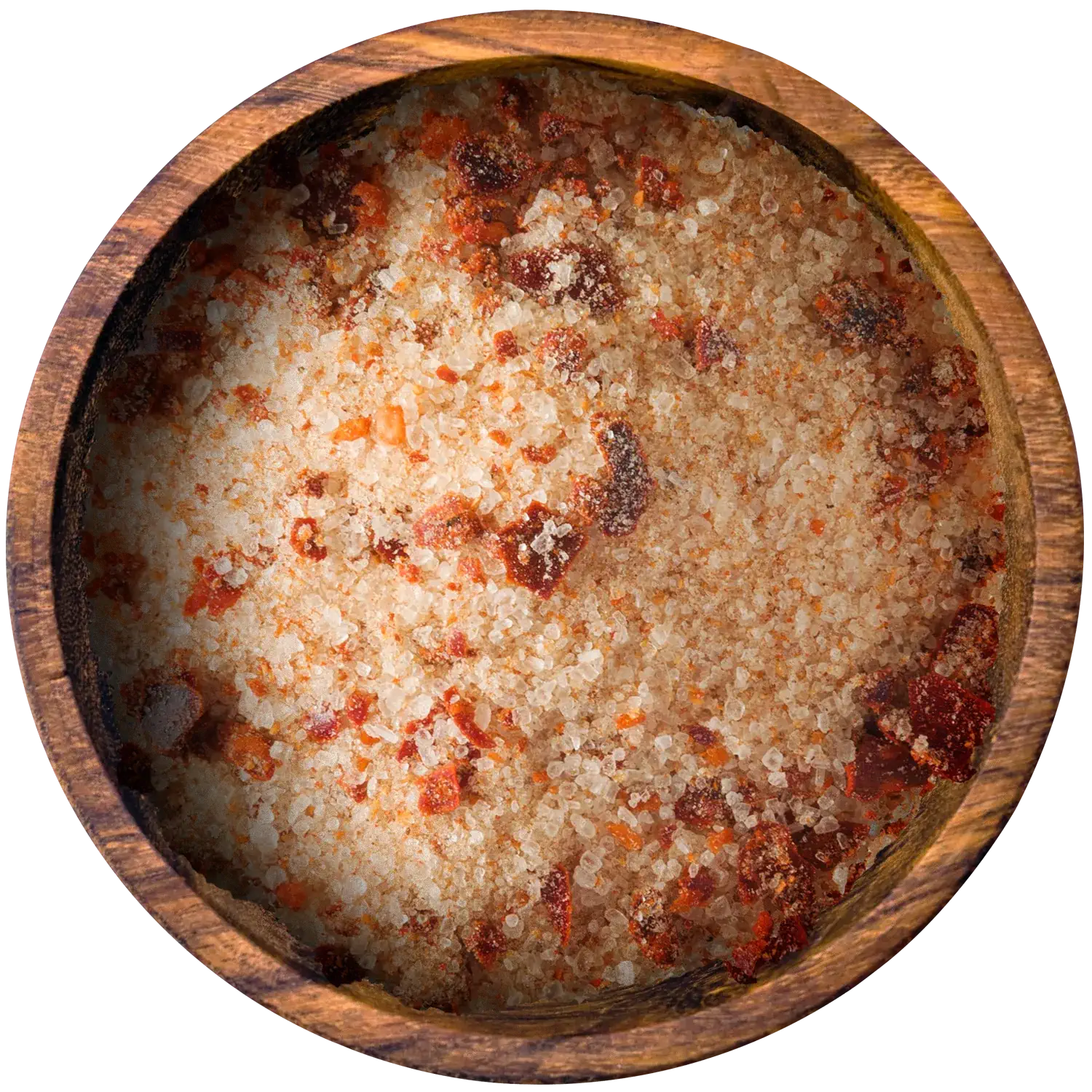 Chili-Salz in einer Holzschale
