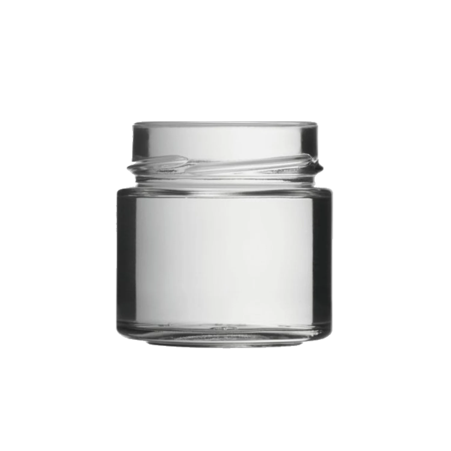 Schraubglas transparent, schwarzer Deckel, 125ml, 6er-Set