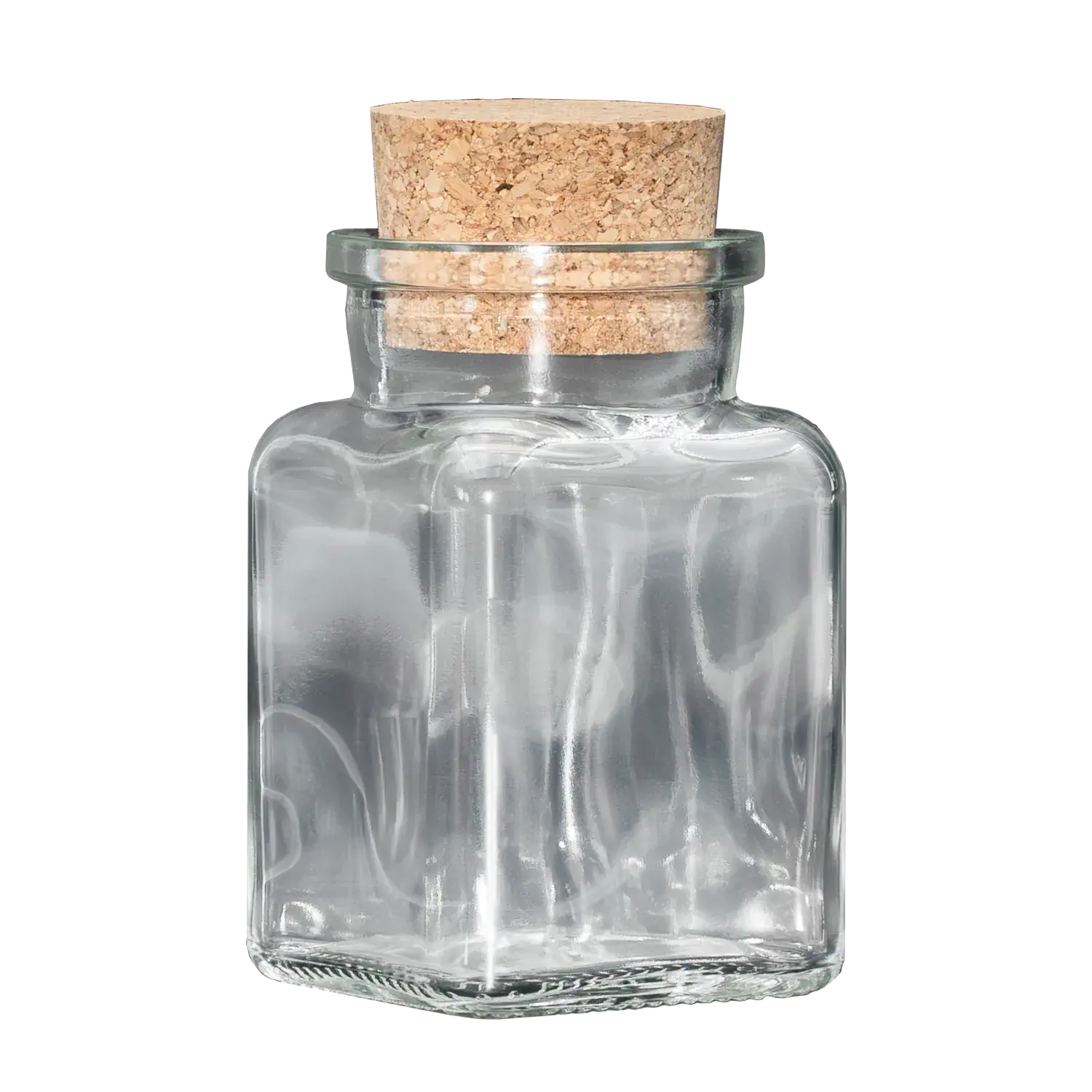 Eckiges Korkglas für Gewürze, 150 ml (88 × 58 mm)