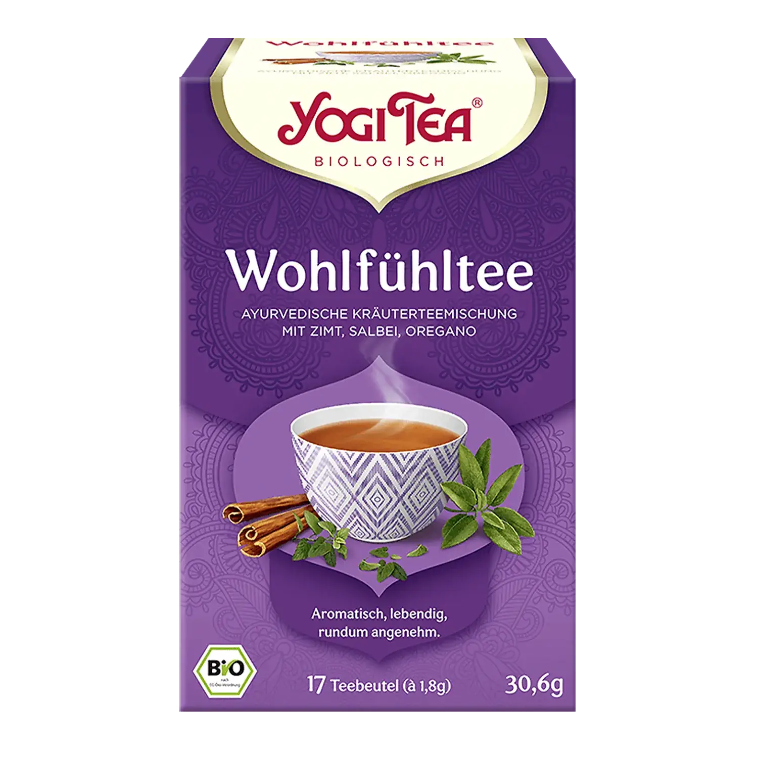 YOGI TEA® Wohlfühl Tee, BIO Yogi Tea „Wohlfühltee“ – Pappschachtel mit Teebeuteln