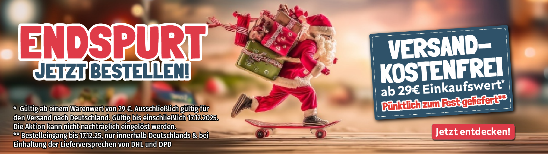 Newsletter 2025-12-14 Endspurt Versandkostenfrei Header