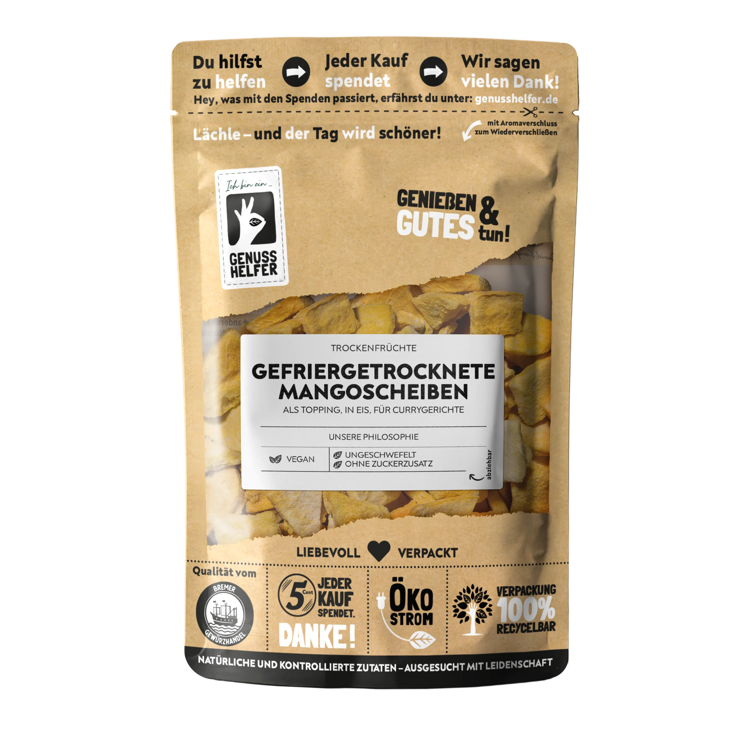 Mangoscheiben, gefriergetrocknet Mangoscheiben, gefriergetrocknet