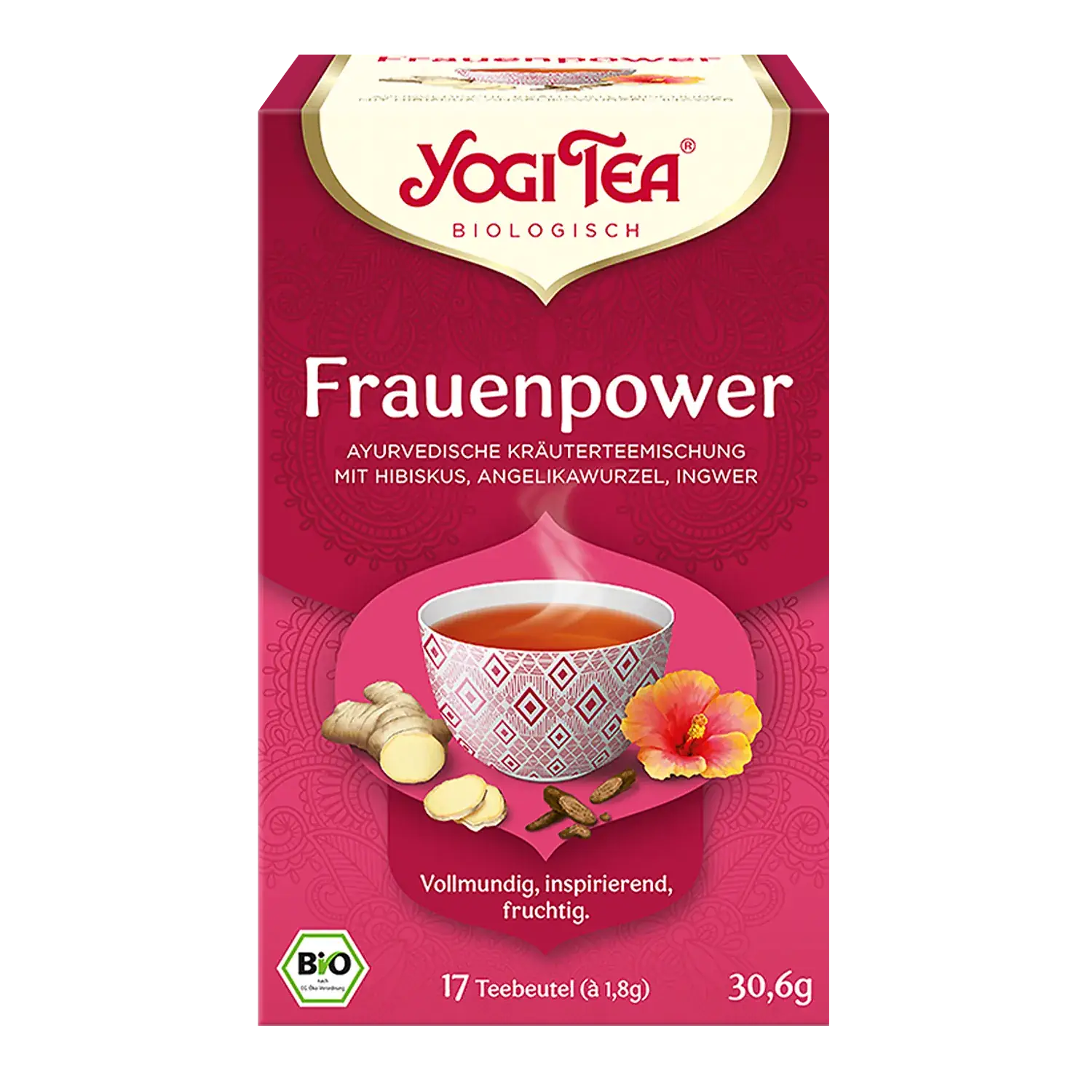 YOGI TEA® Frauenpower Tee, BIO Yogi Tea „Frauenpower“ – Pappschachtel mit Teebeuteln