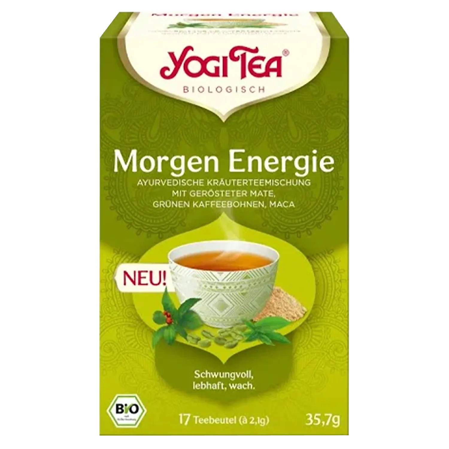 YOGI TEA® Morgen Energie, BIO Packung „Morgen Energie“ von Yogi-Tea mit Teebeuteln