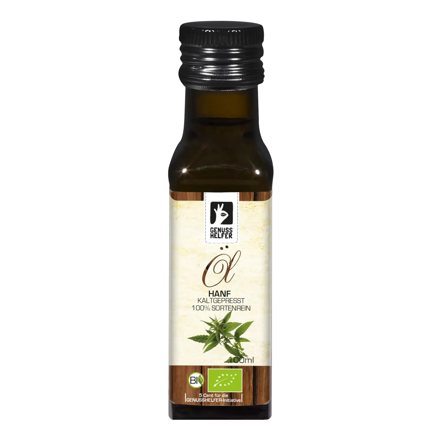 Hanföl BIO, kaltgepresst Hanföl in einer 100-ml-Flasche