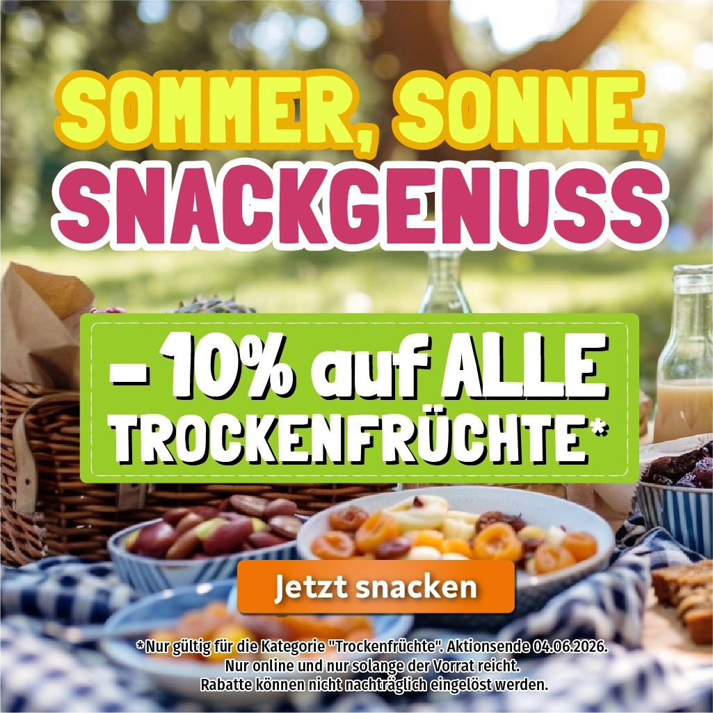 Sommer Sonne Snackgenuss Trockenfrüchte Header mobile
