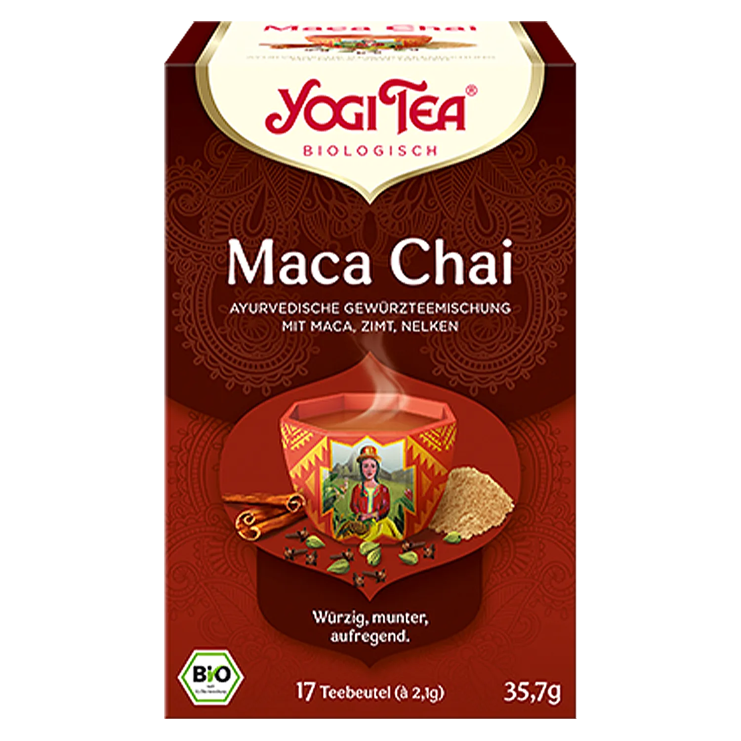 YOGI TEA® Maca Chai, BIO Yogi Tea Maca Chai in Pappschachtel mit Teebeuteln
