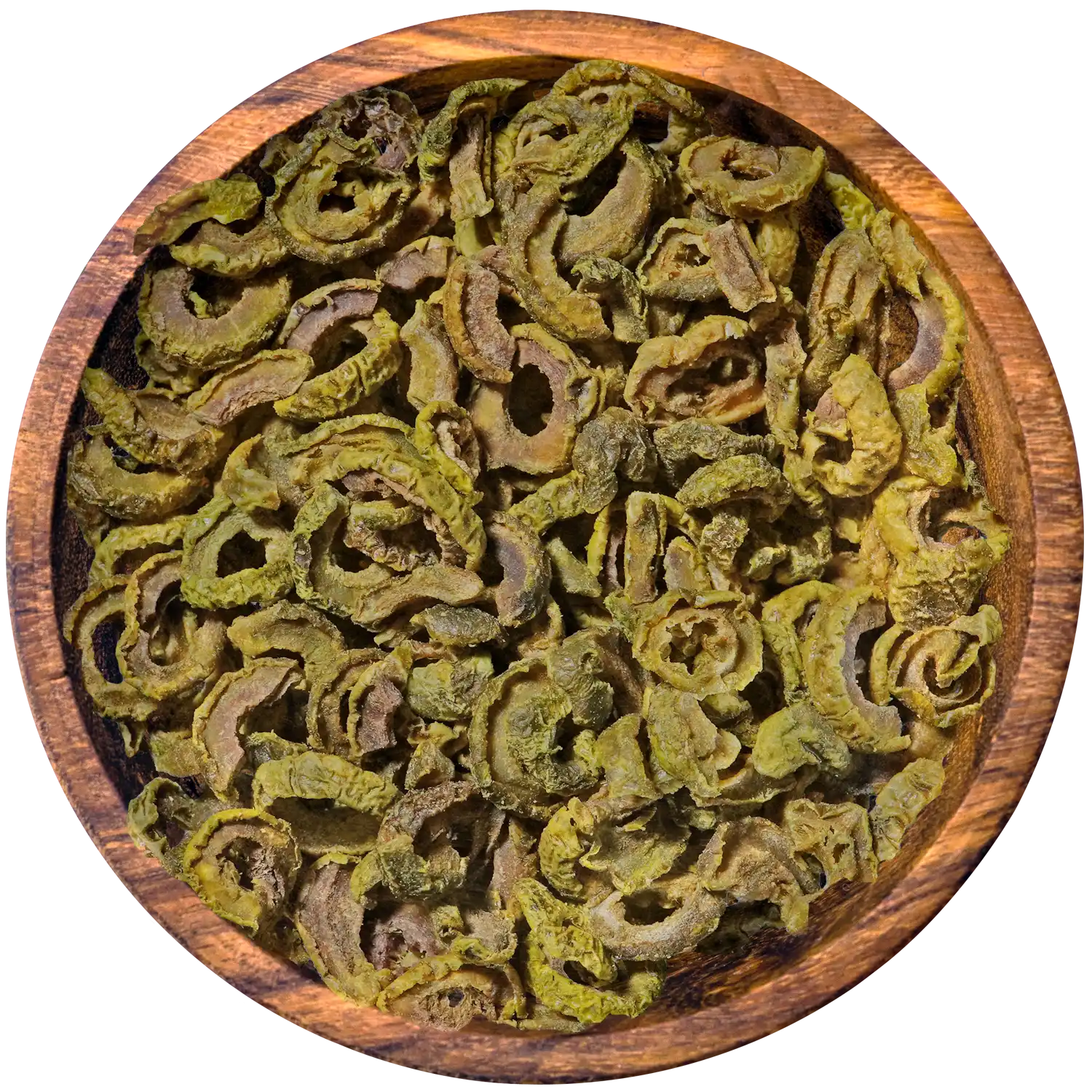 Olivenringe, grün, getrocknet