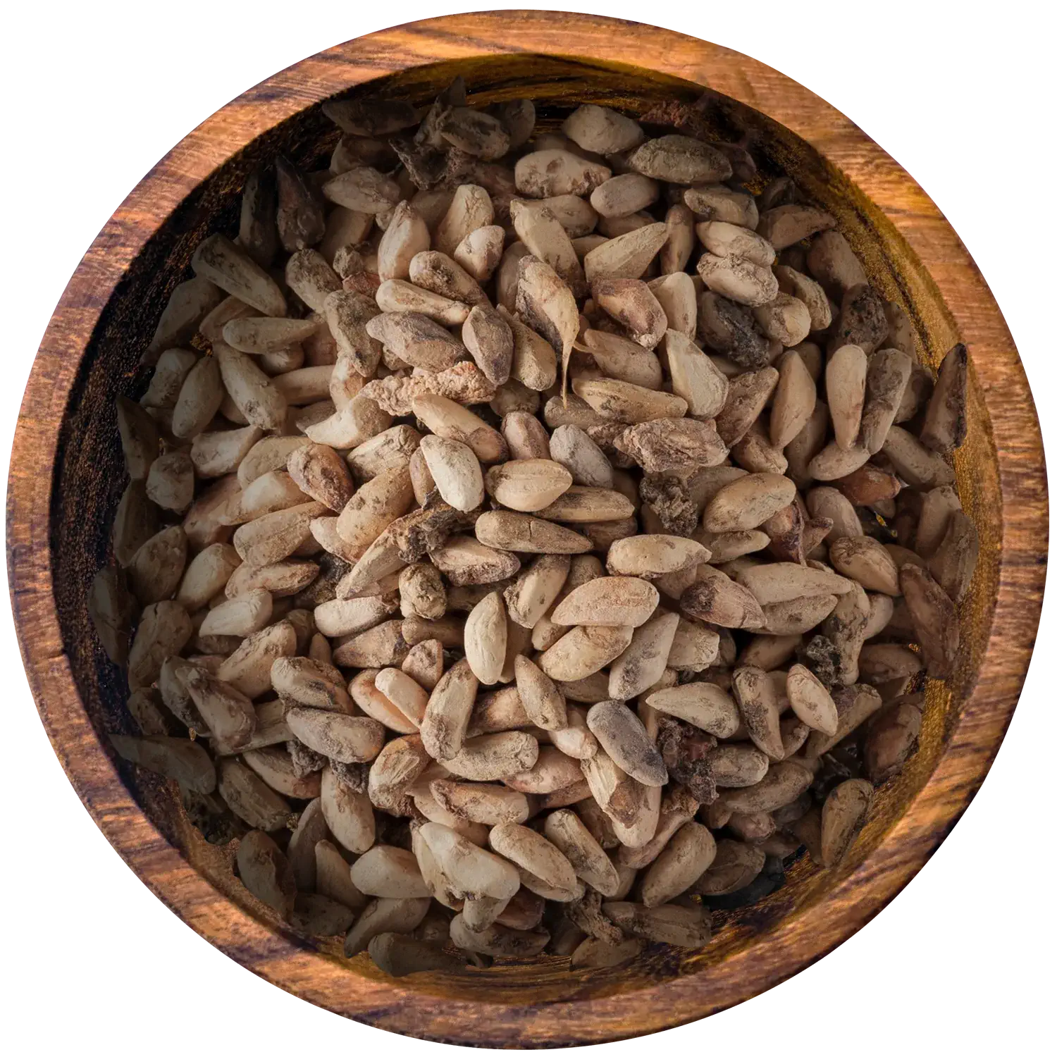 Granatapfelkerne in einer Holzschale
