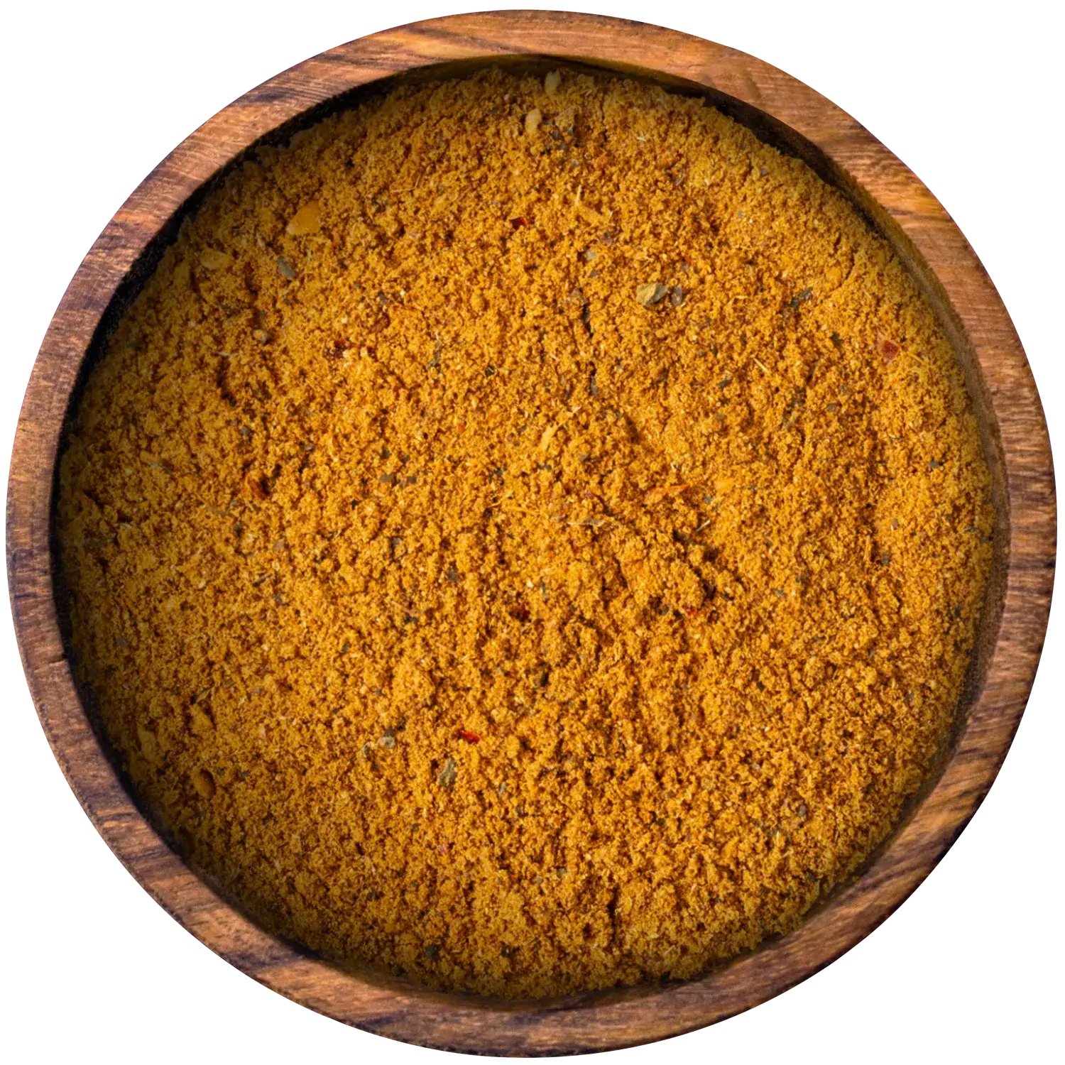 Gemahlene Oriental-Mix-Gewürzmischung in einer Holzschale