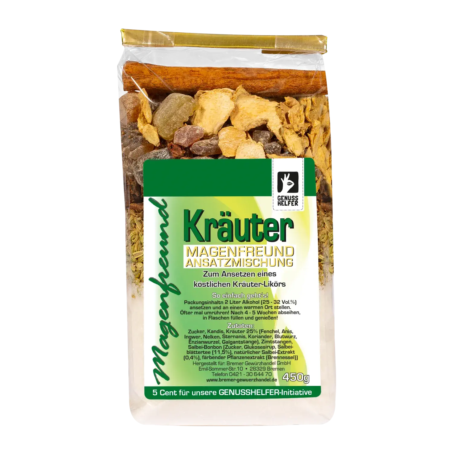 Magenfreund Ansatzmischung Kräuter Kräuter-Ansatzmischung in einem Beutel