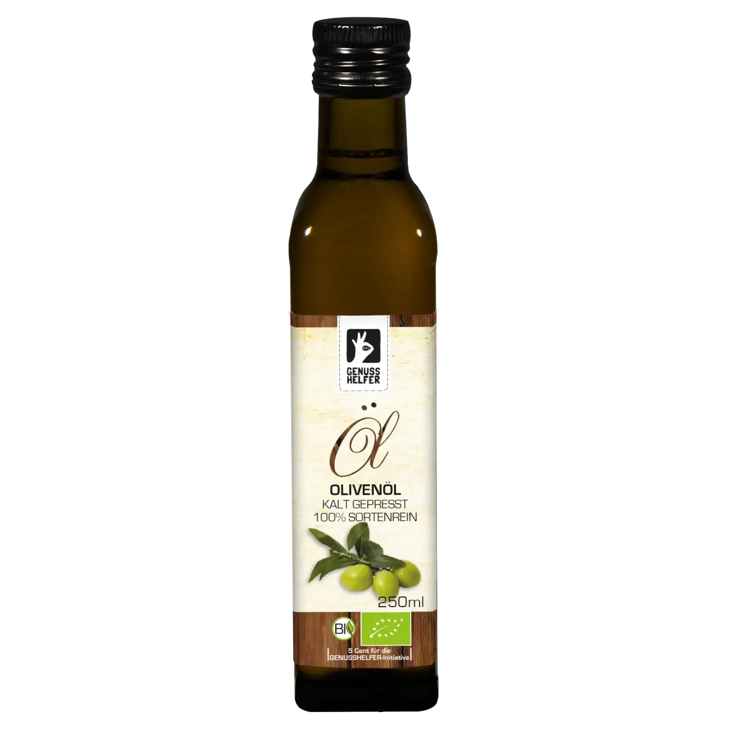 Olivenöl BIO, kaltgepresst Olivenöl in einer 250-ml-Flasche