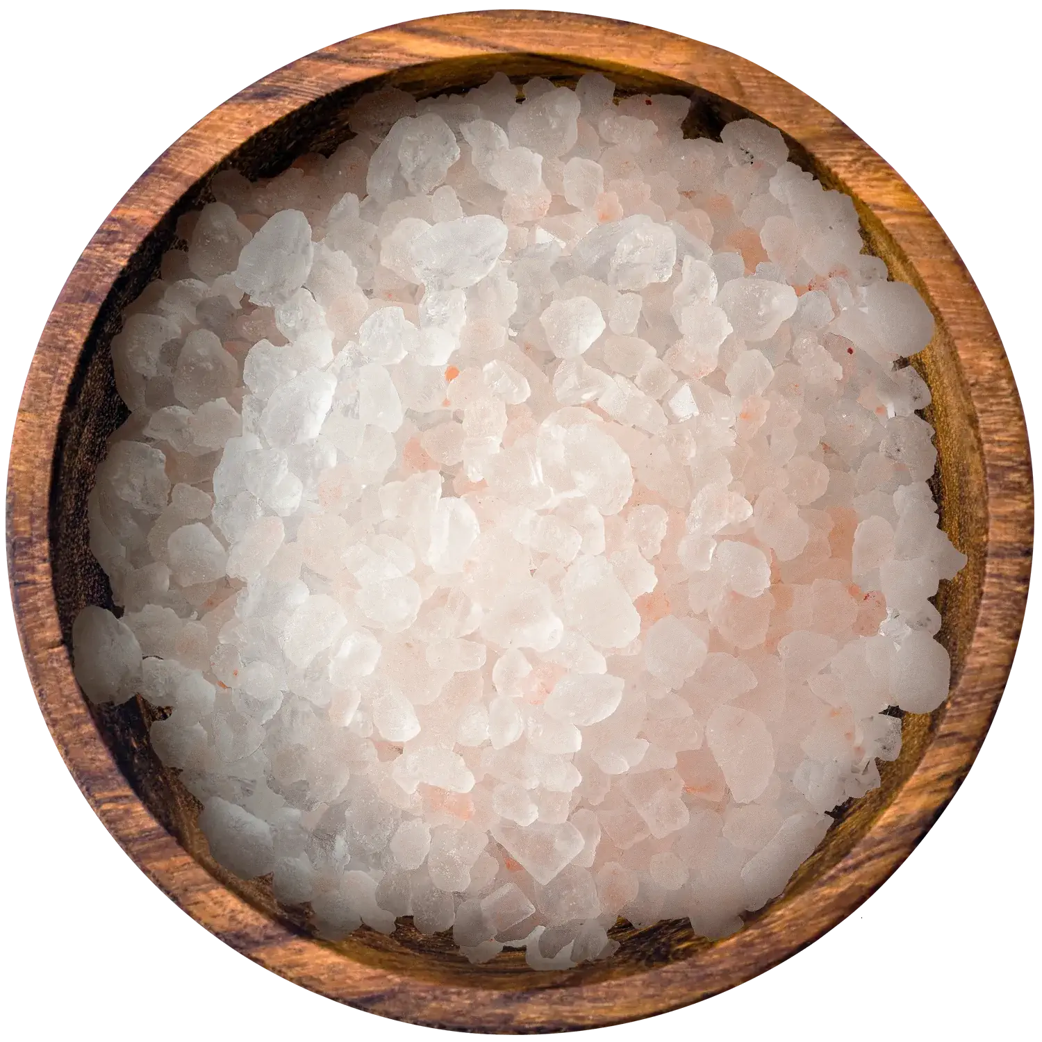 Naturkristallsalz Himalaya-Style, Körner Vorderansicht eines Beutels mit Naturkristallsalz im Himalaya-Stil