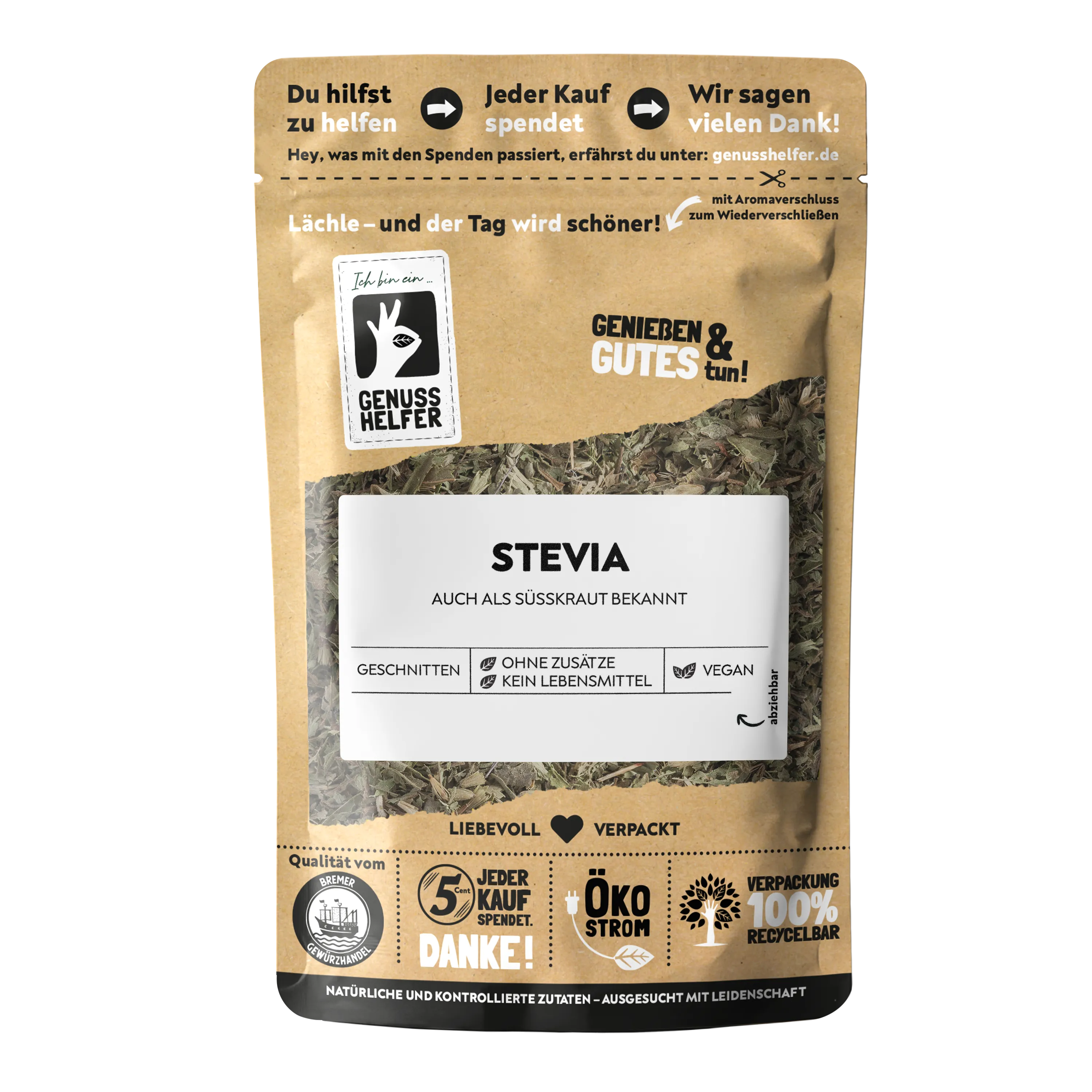 Stevia Süsskraut, geschnitten