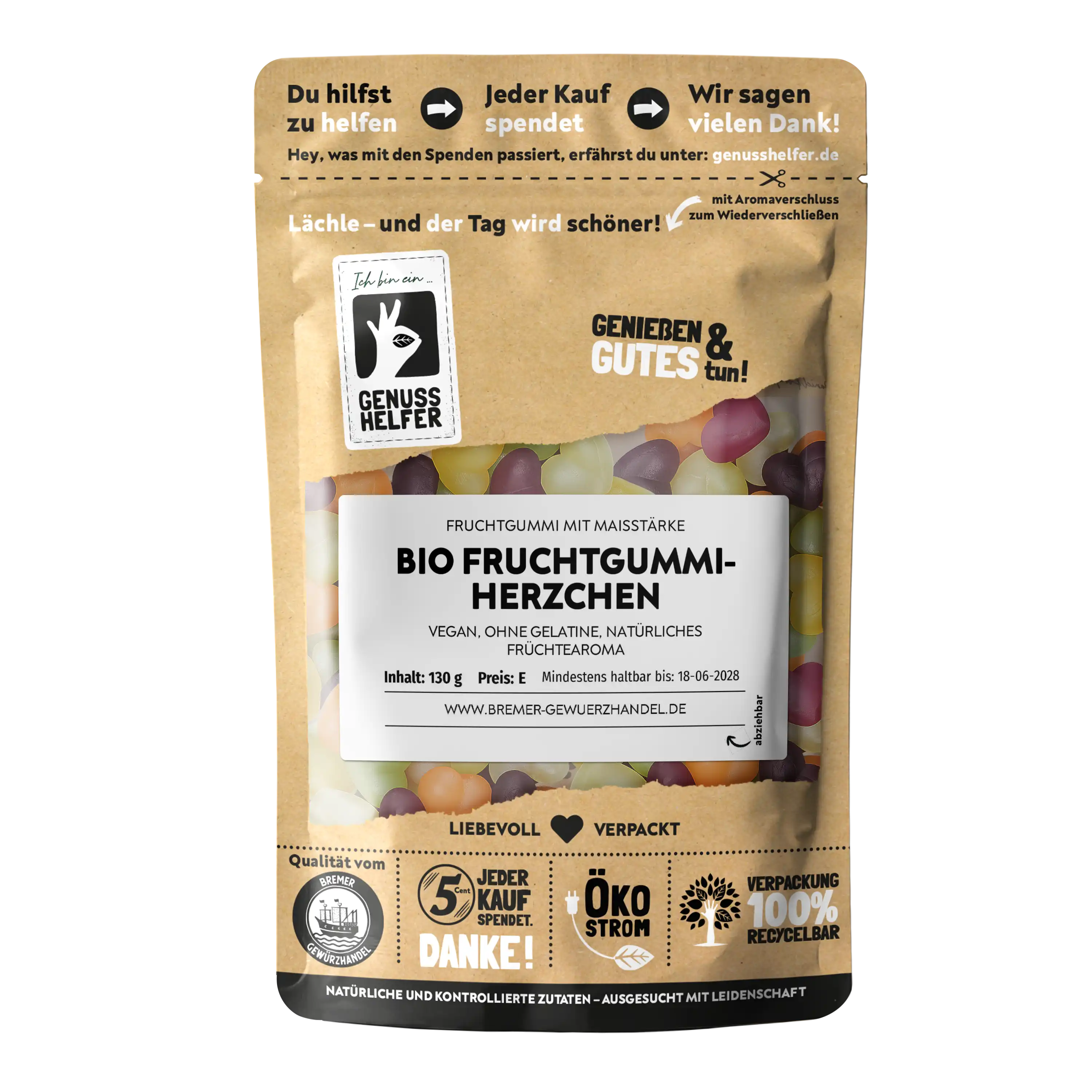 Fruchtgummi-Herzchen BIO, vegan