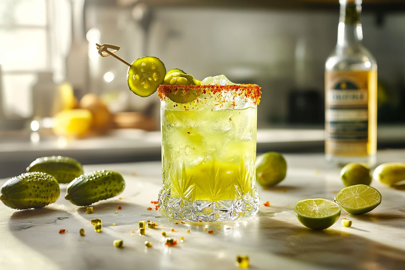 Scharfer Gewürzgurken-Mocktail