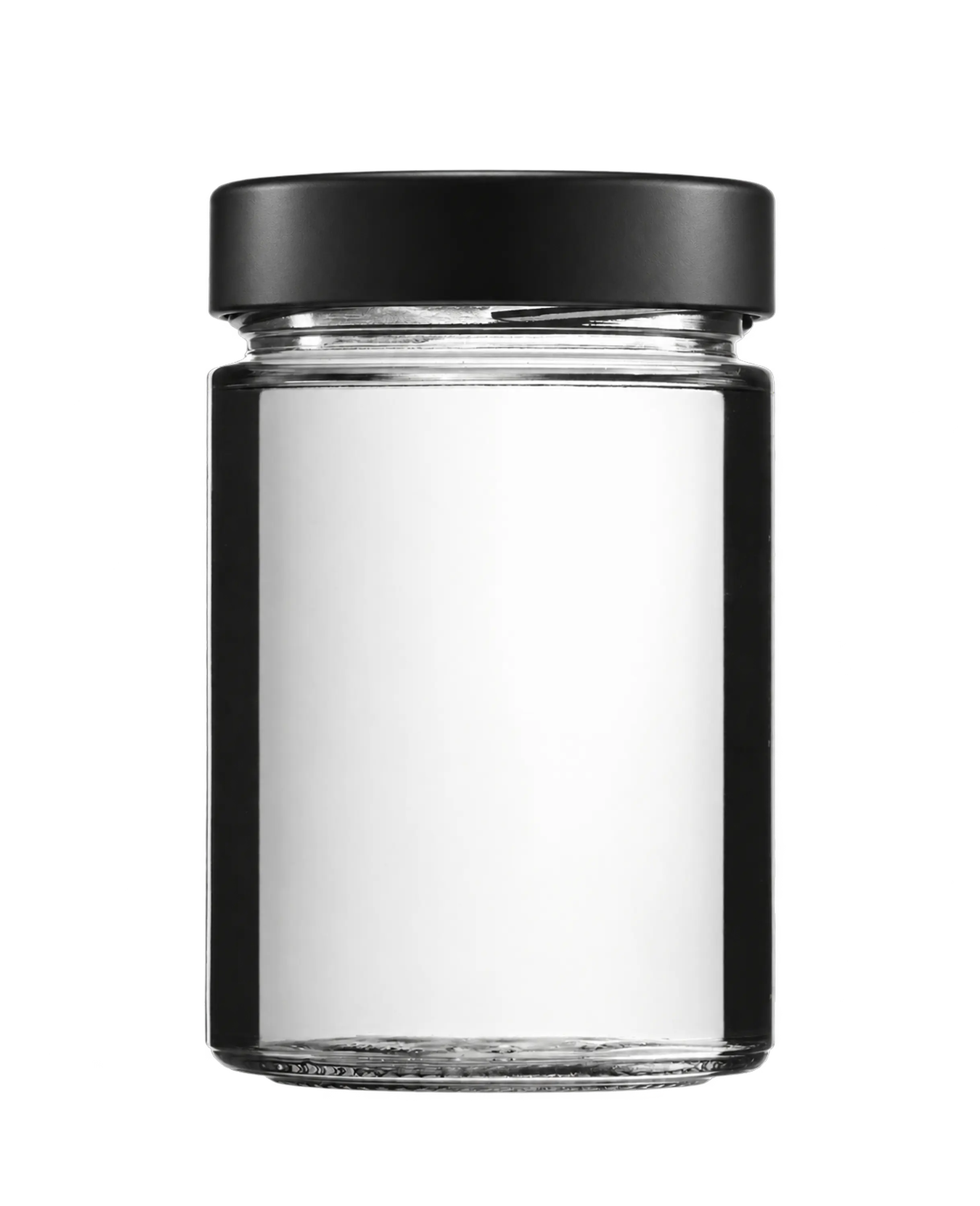 FACTUM Schraubglas schwarzer Deckel 370ml Weißglas, 6er-Set