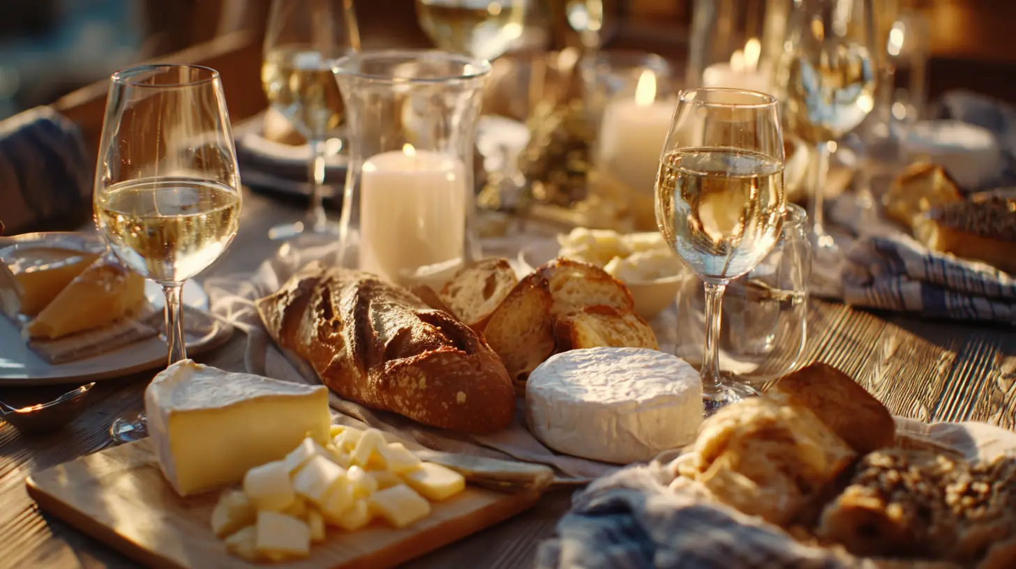 Ratgeber Länderküche Frankreich Tisch Käse Weingläser Moodbild